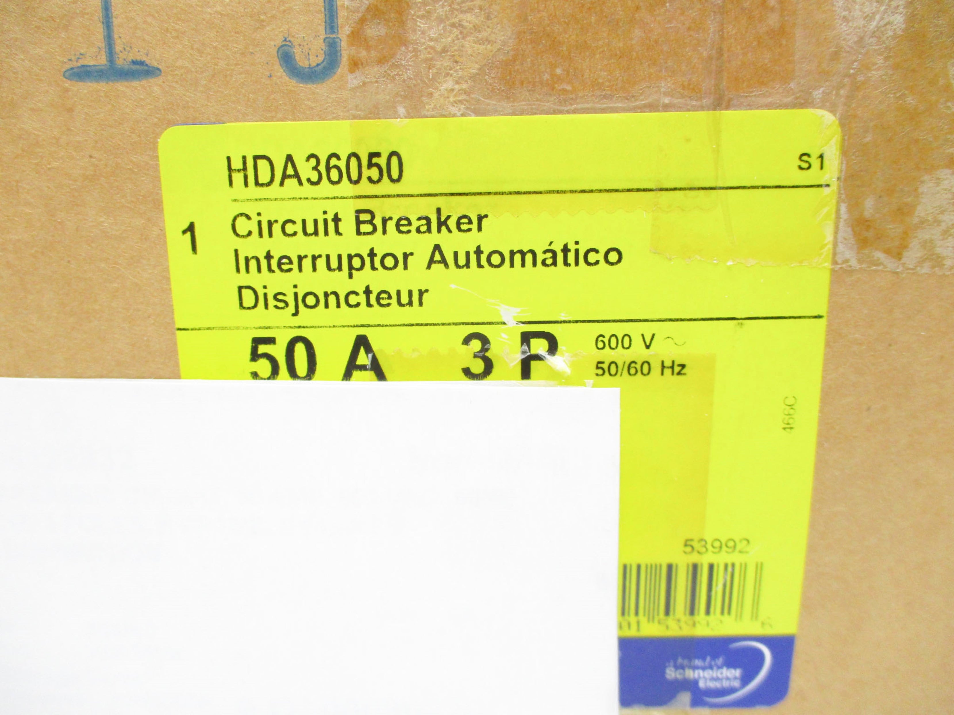 SQUARE D HDA36050 SER. S1 50A 600V NSMP