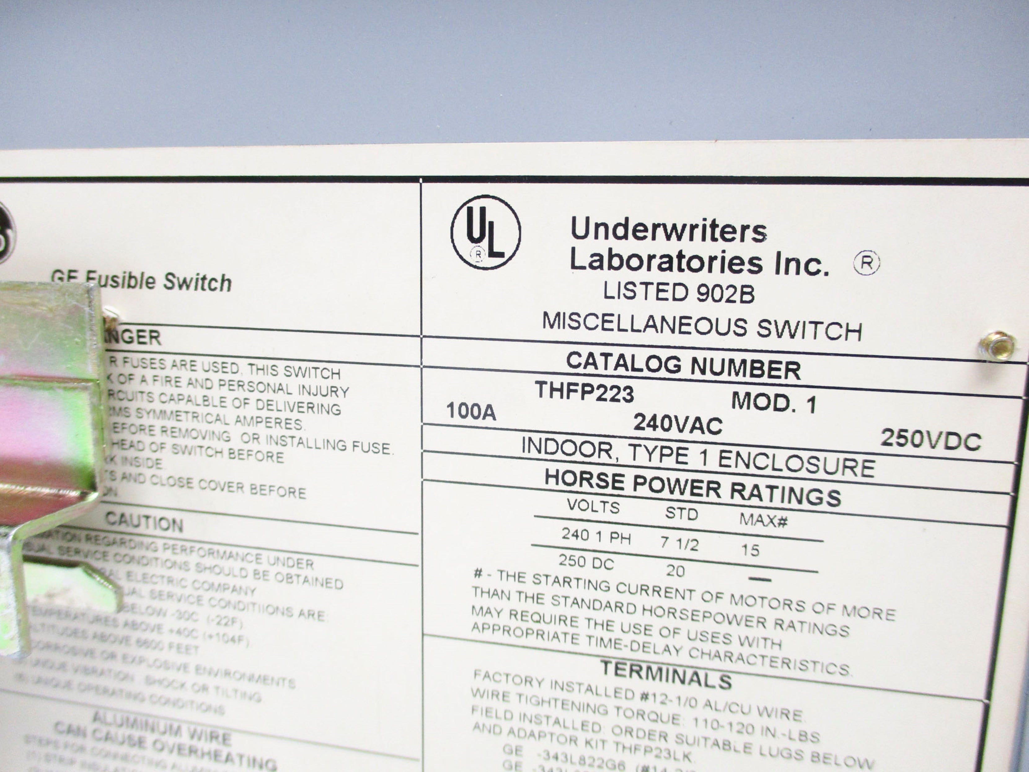 GENERAL ELECTRIC THFP223 NSNP