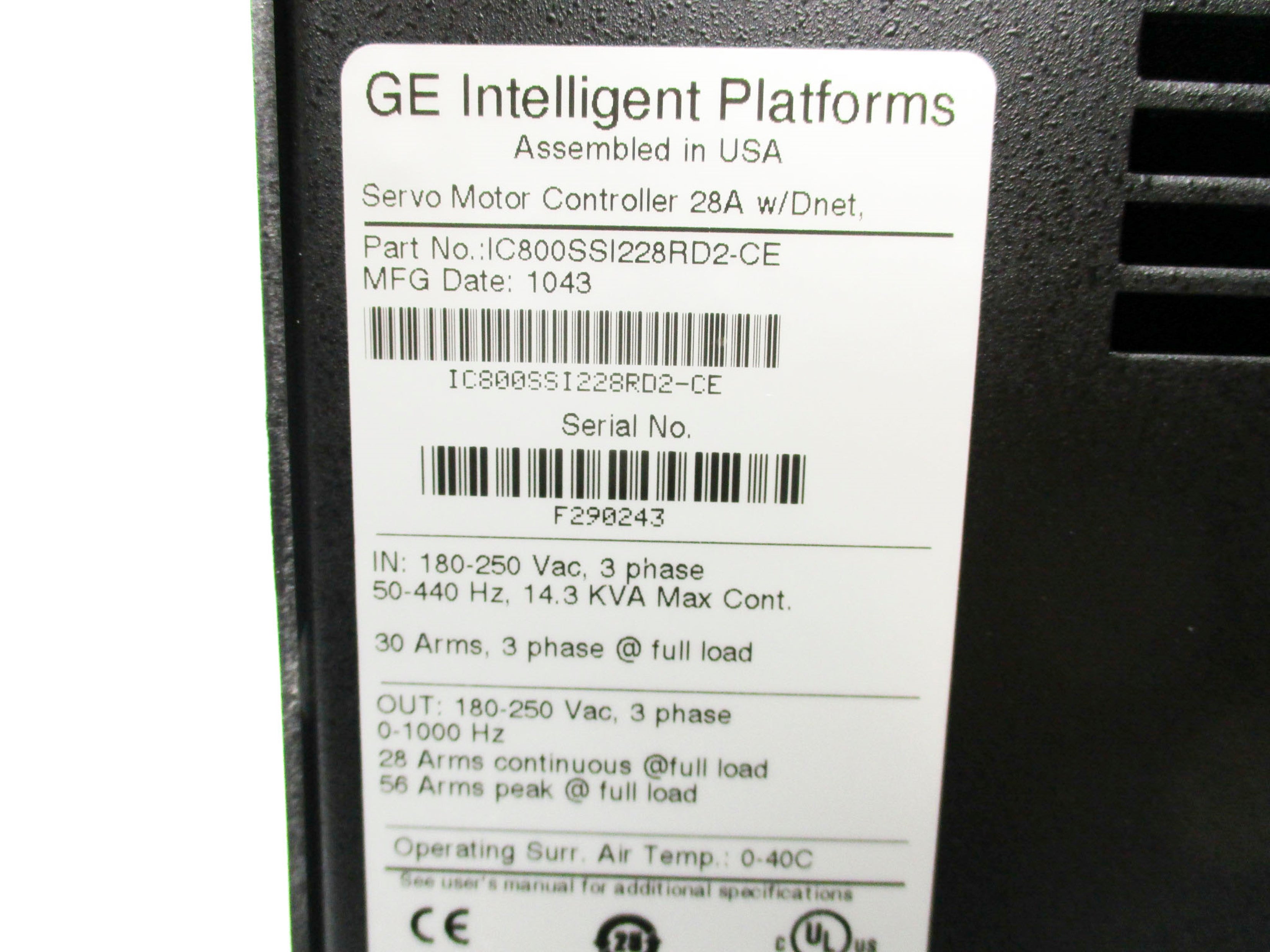 GENERAL ELECTRIC IC800SSI228RD2-CE NSMP