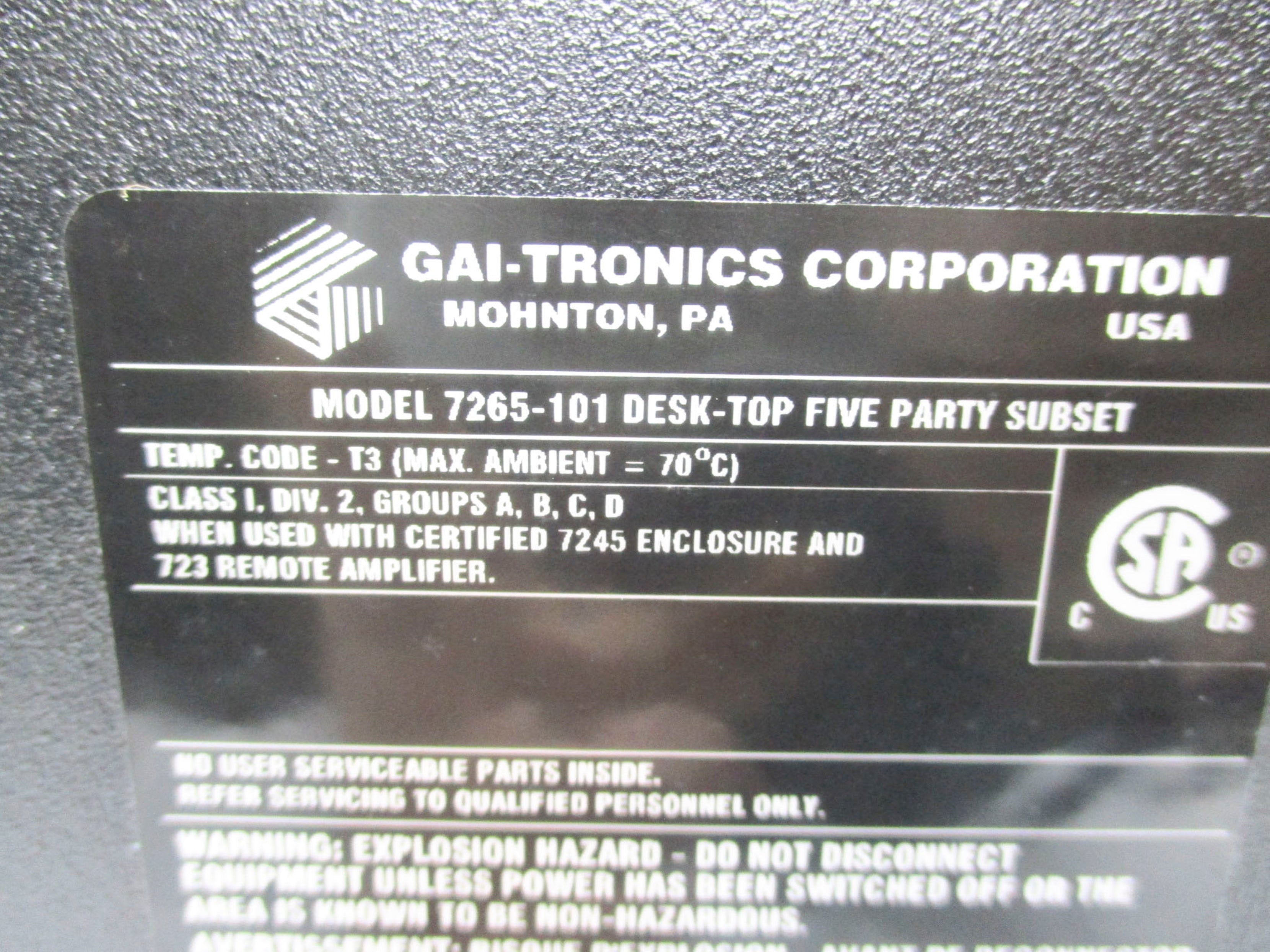 GAI-TRONICS 7265-101 NSNP
