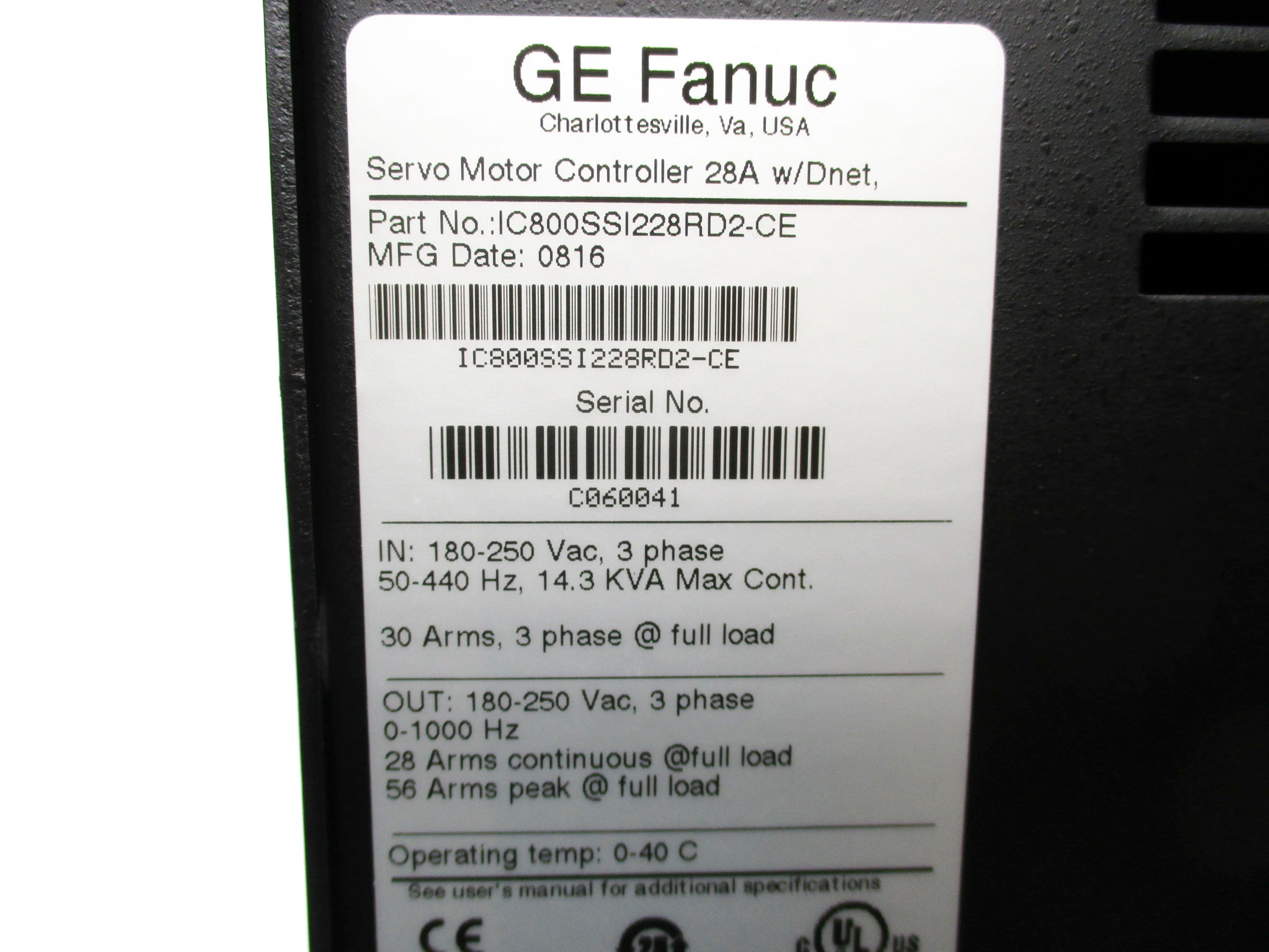 GENERAL ELECTRIC IC800SSI228RD2-CE NSNP