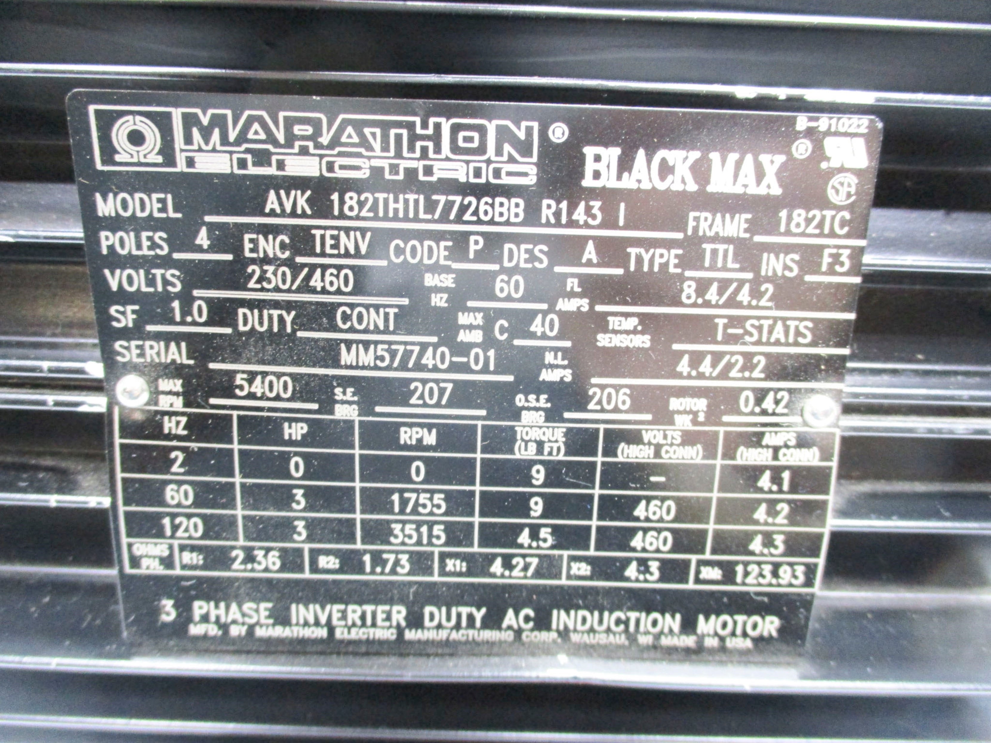 MARATHON AVK182THTL7726BBR143I NSNP