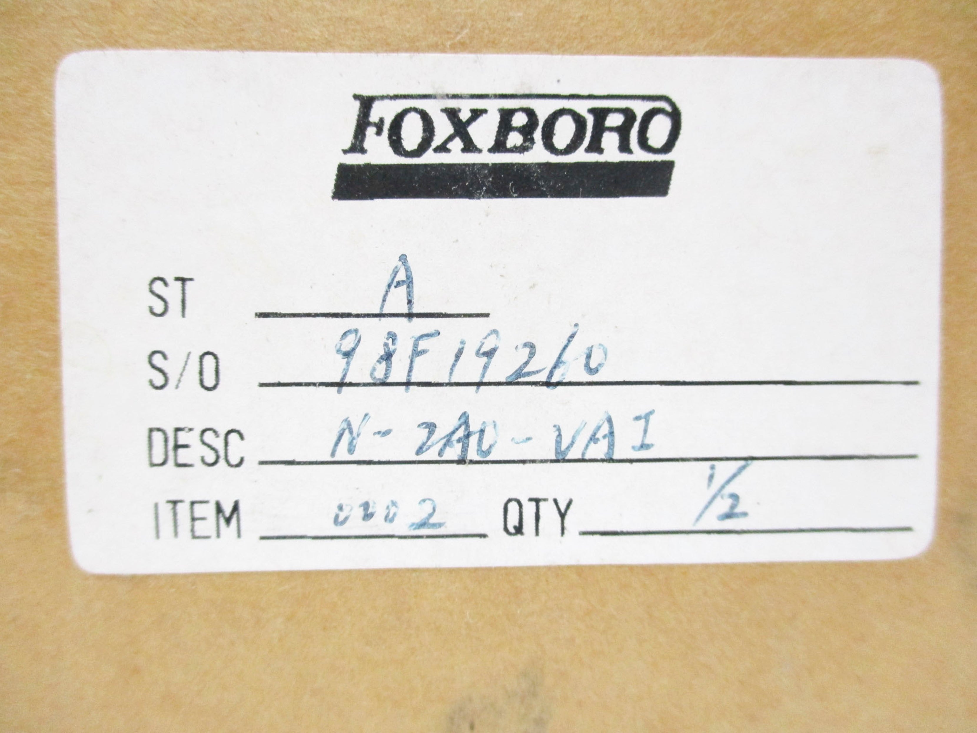 FOXBORO N-2A0-VAI NSMP