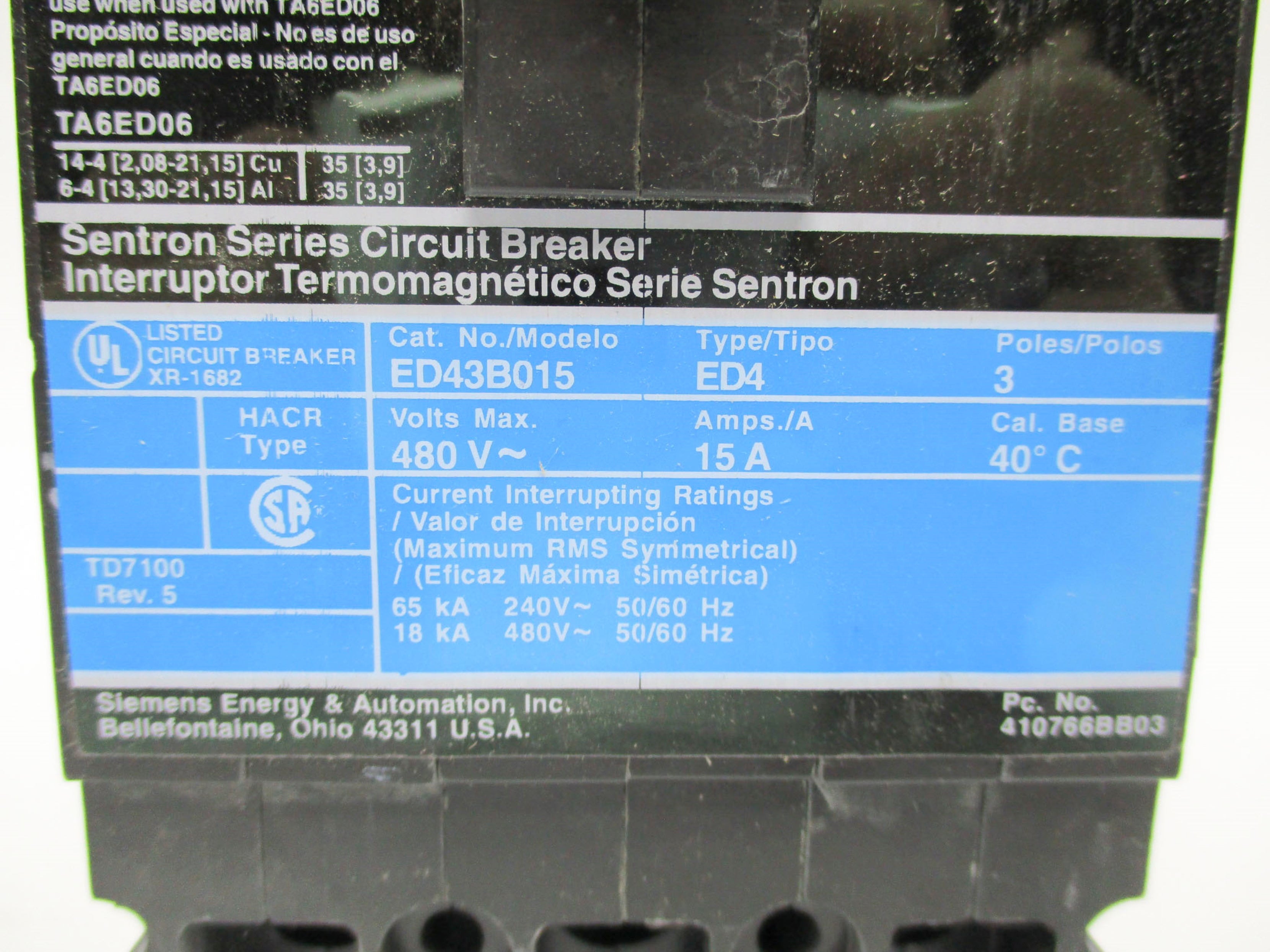 SIEMENS ED43B015L NSMP