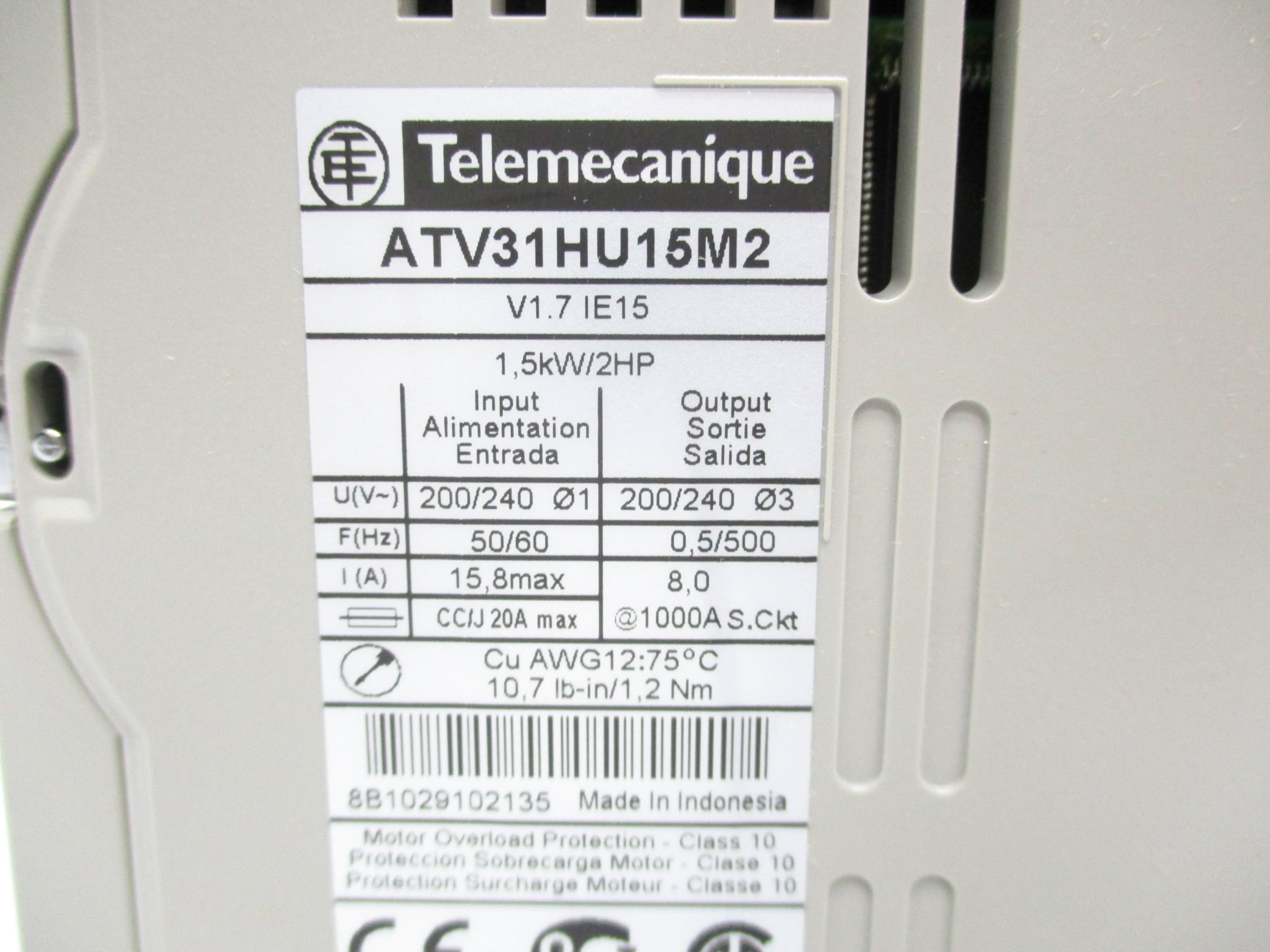 TELEMECANIQUE ATV31HU15M2 NSMP