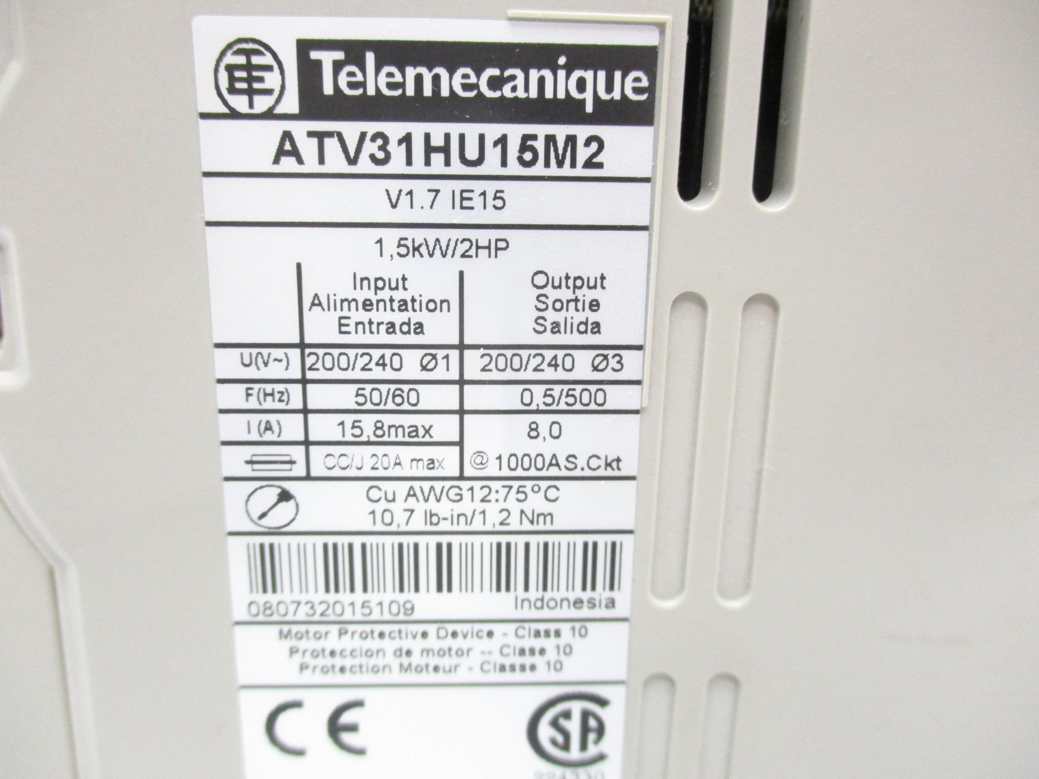TELEMECANIQUE ATV31HU15M2 UNMP
