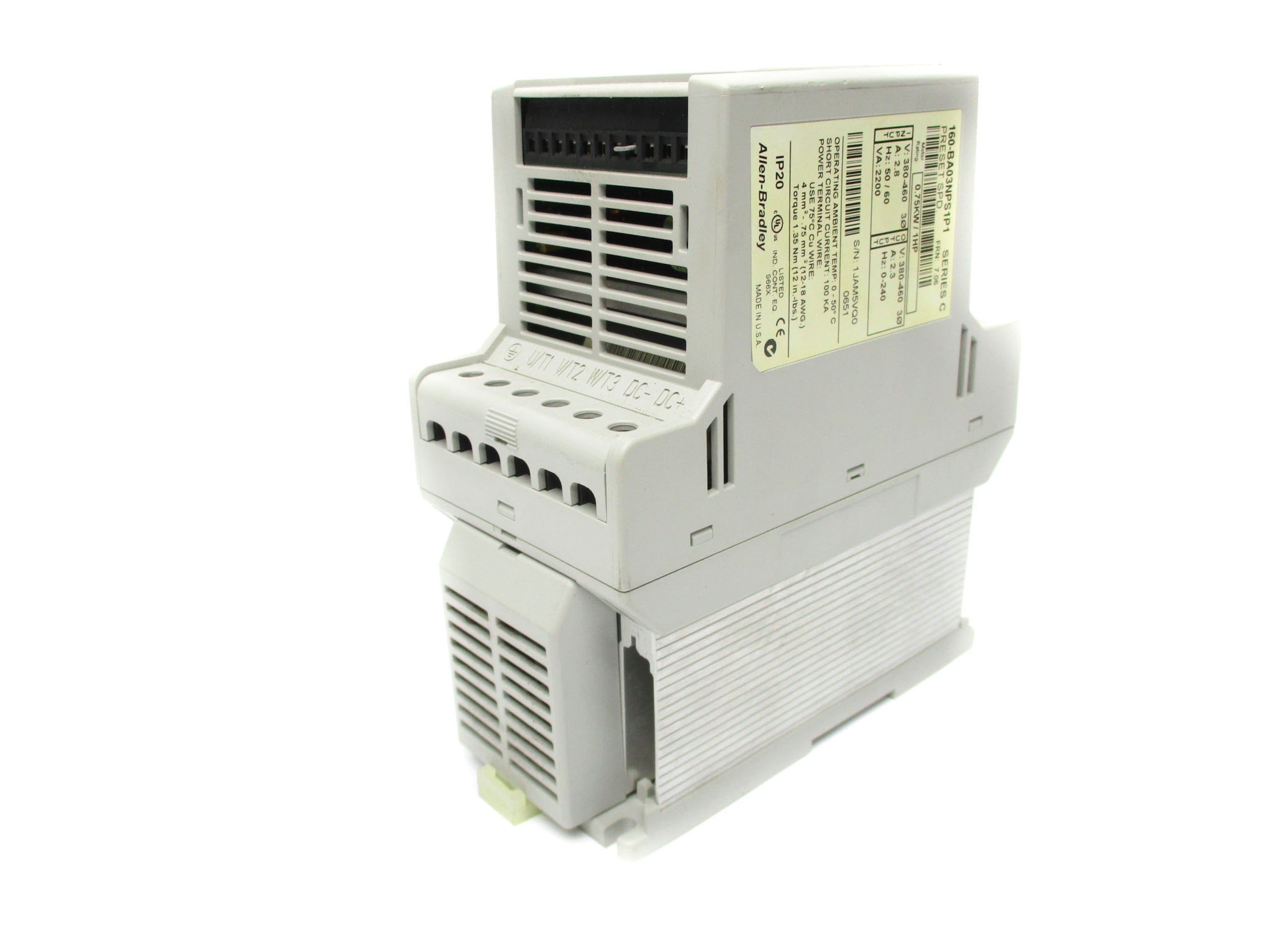 ALLEN BRADLEY 160-BA03NPS1P1 SER. C F/W 7.06 (AS PICTURED) UNMP