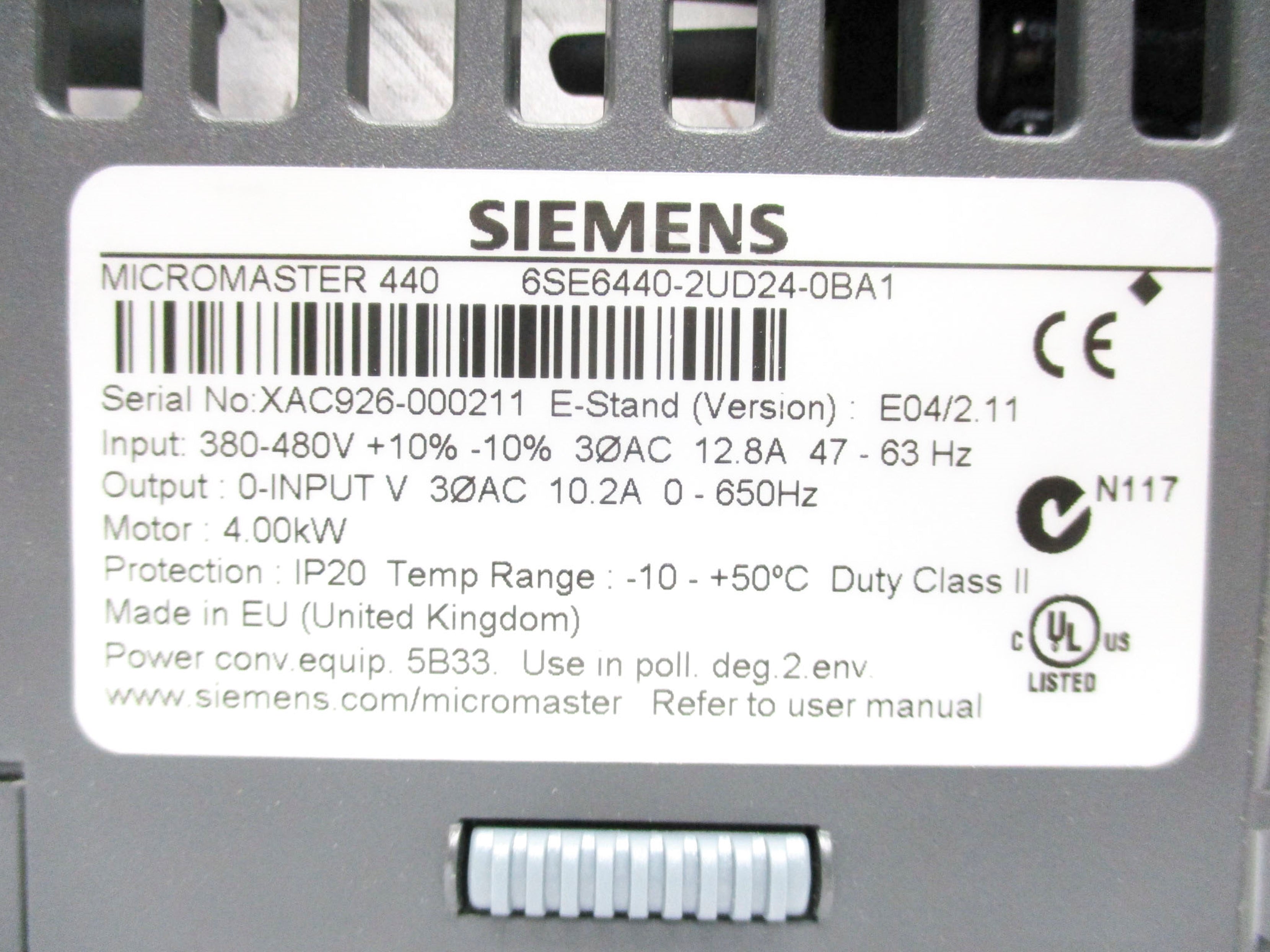 SIEMENS 6SE6440-2UD24-0BA1 NSMP