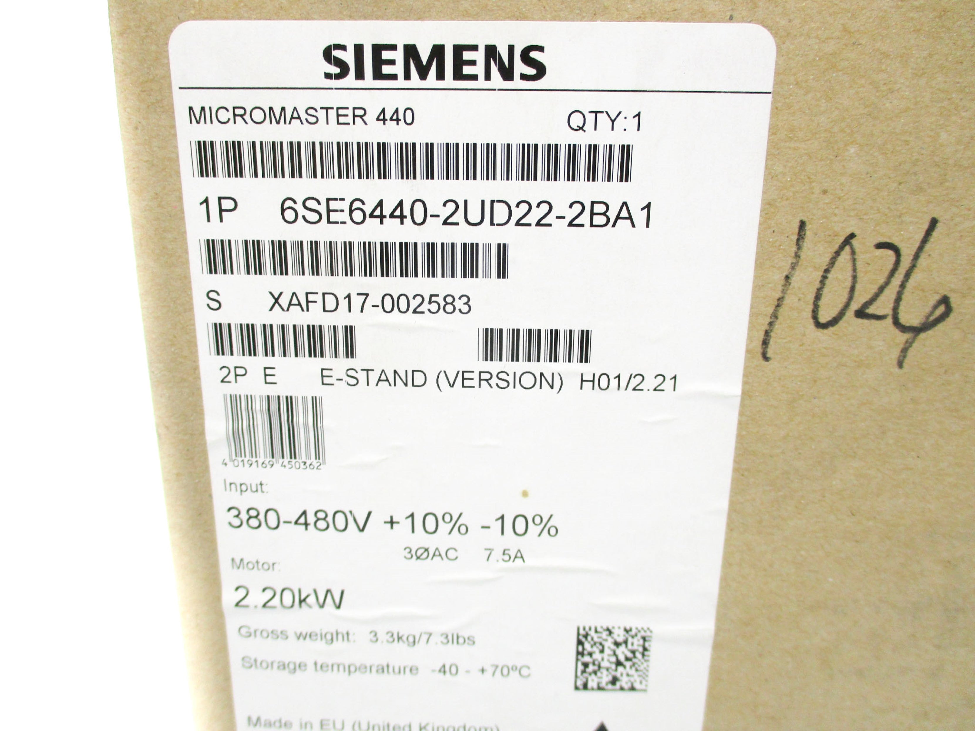 SIEMENS 6SE6440-2UD22-2BA1 NSMP