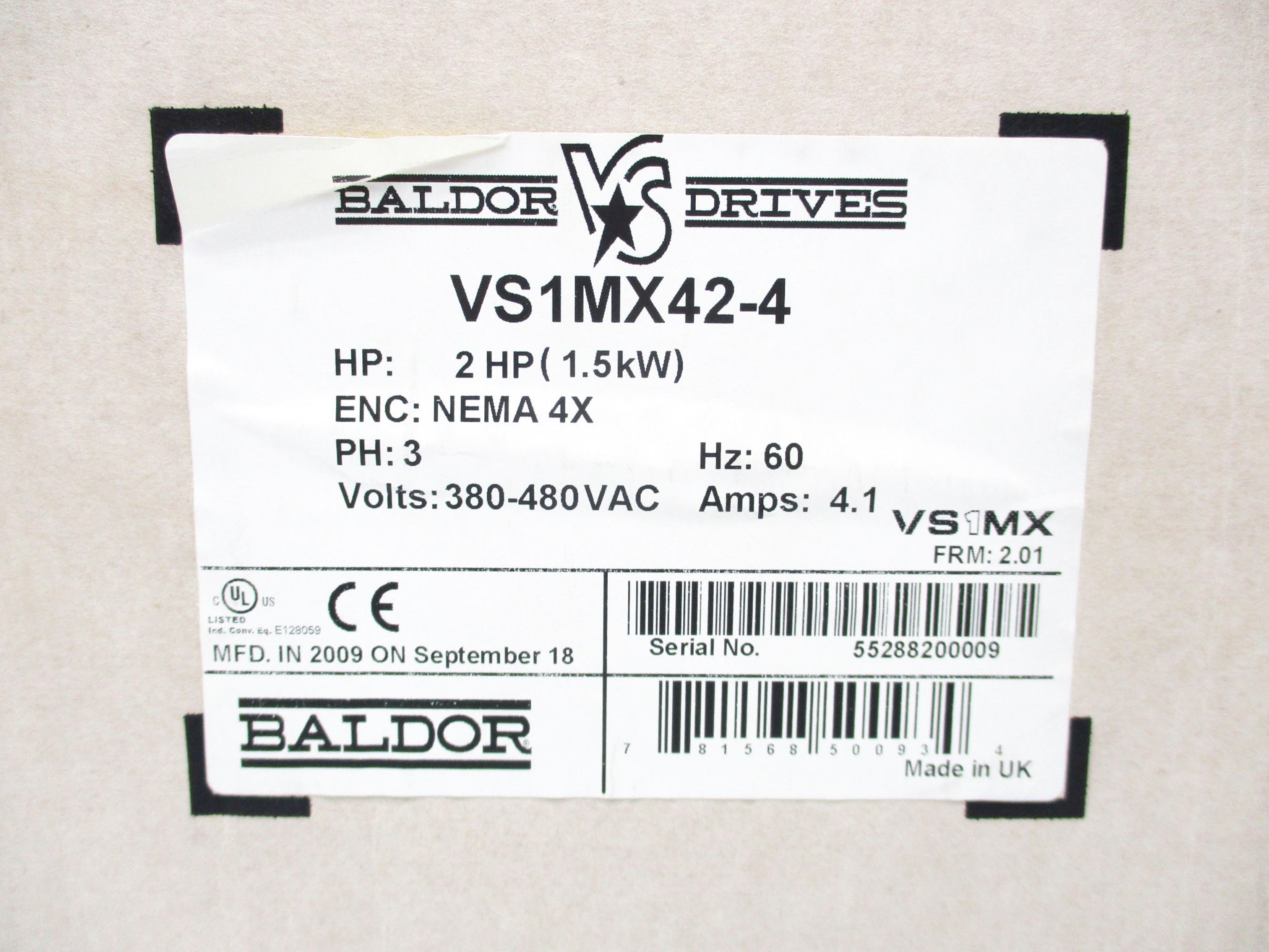 BALDOR VS1MX42-4 NSMP