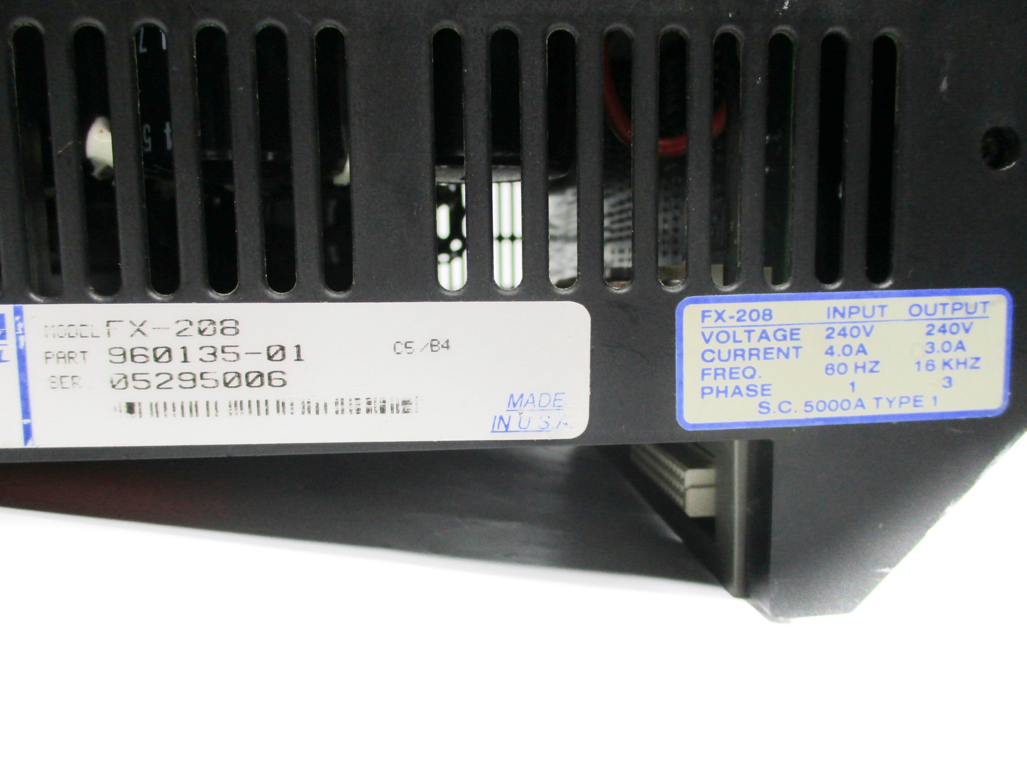 EMERSON FX-208 960135-01 240V 4.0A NSNP