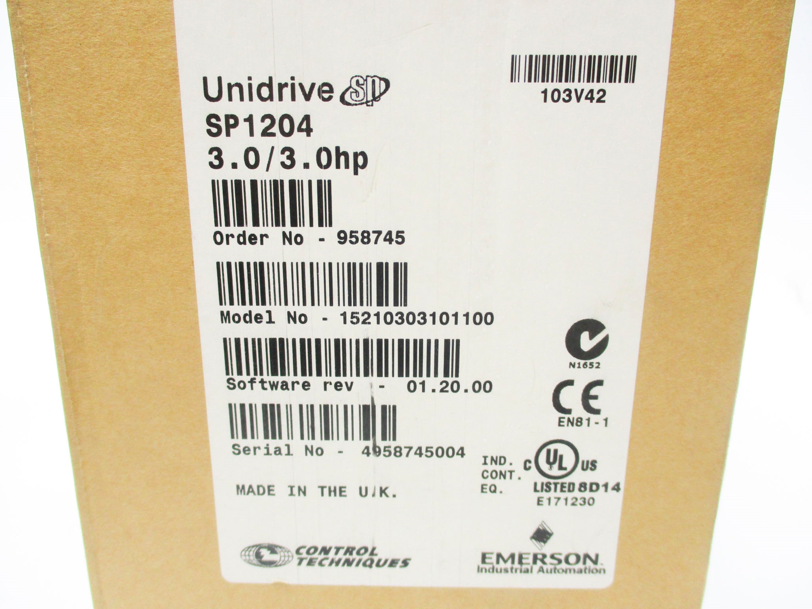 CONTROL TECHNIQUES SP1204 NSMP