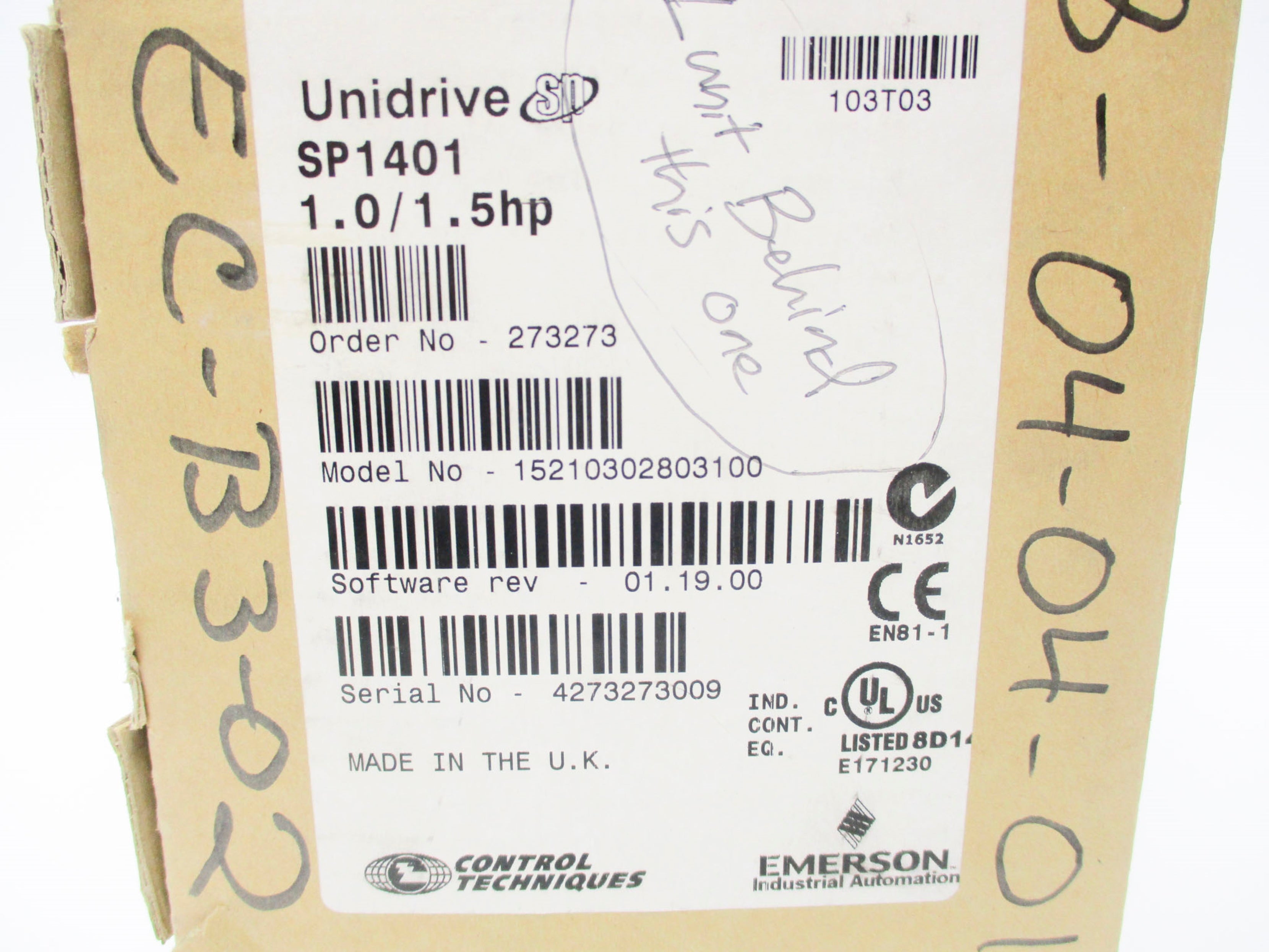 CONTROL TECHNIQUES SP1401 NSMP