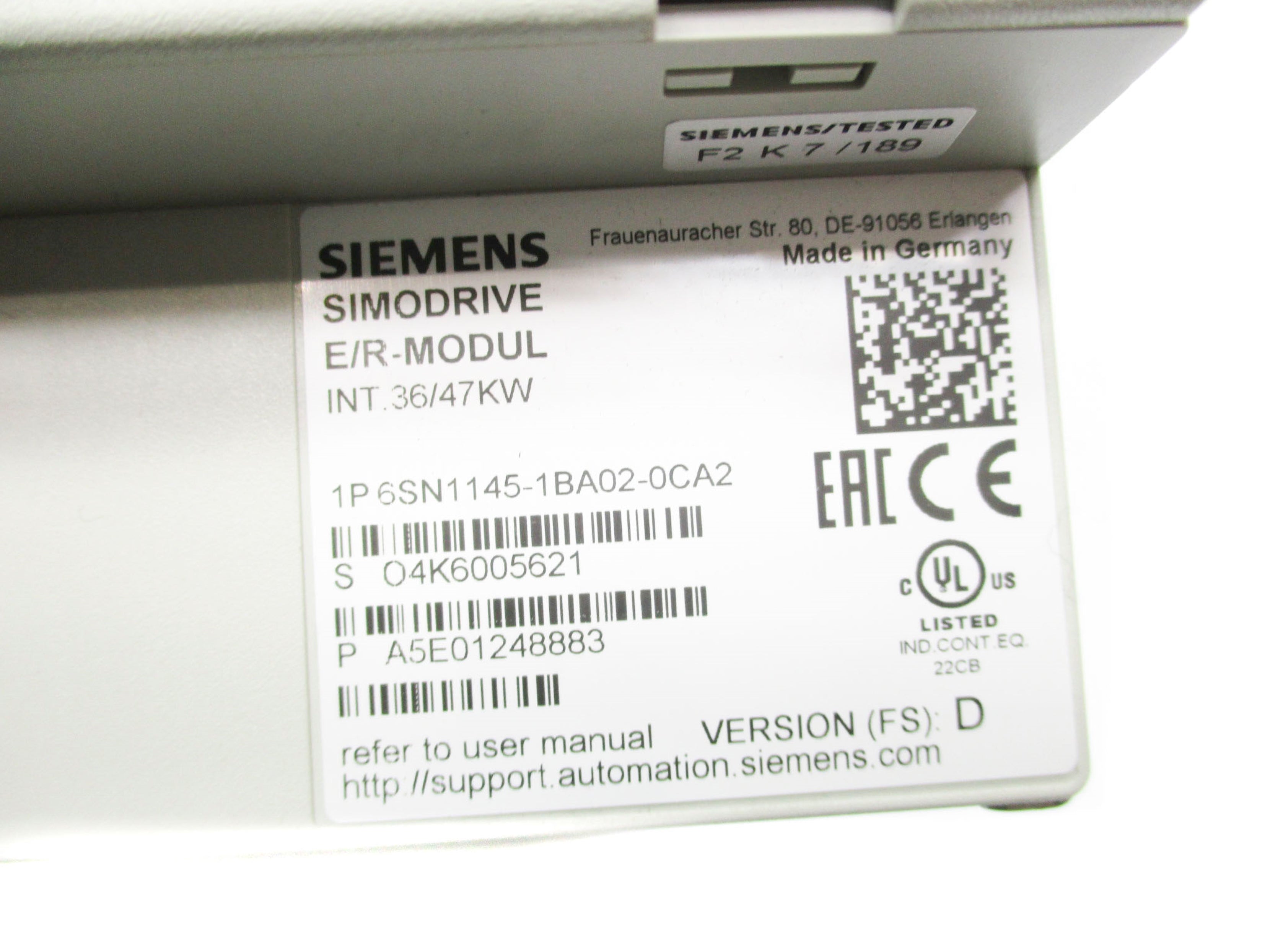 SIEMENS 6SN1145-1BA02-0CA2 NSMP
