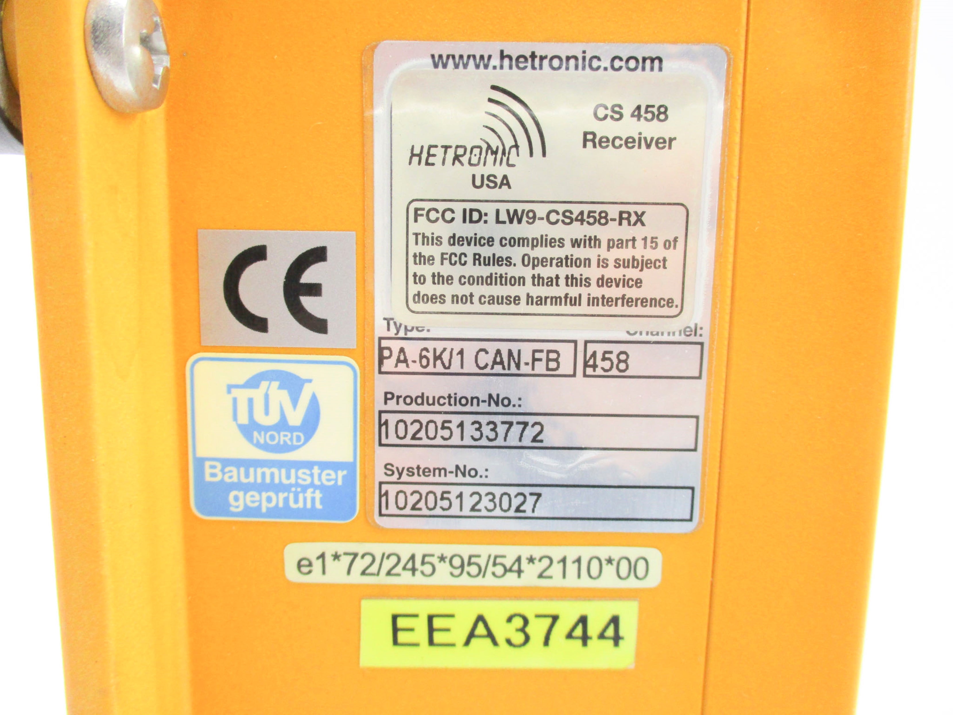 HETRONIC 10205133772 UNMP