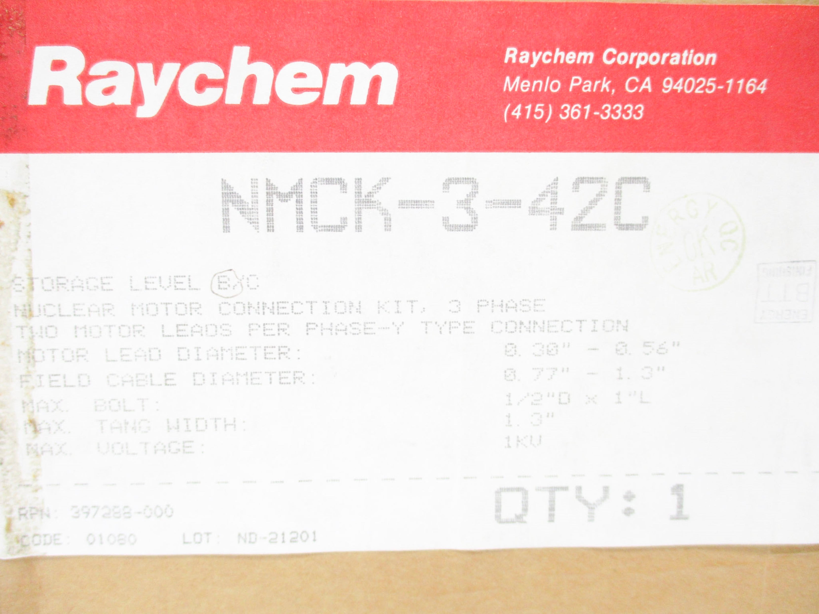 RAYCHEM NMCK-3-42C NSMP