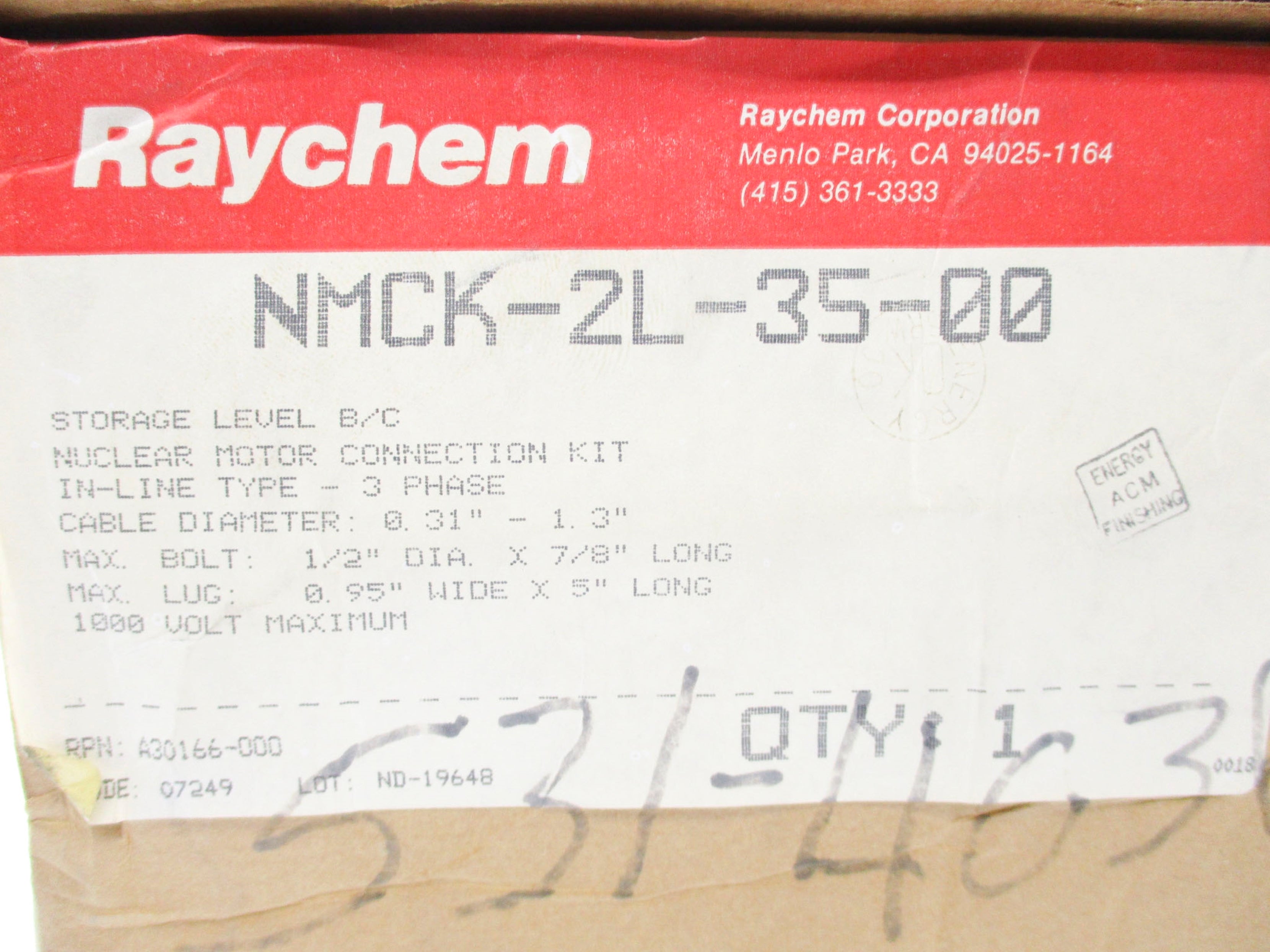 RAYCHEM NMCK-2L-35-00 NSMP