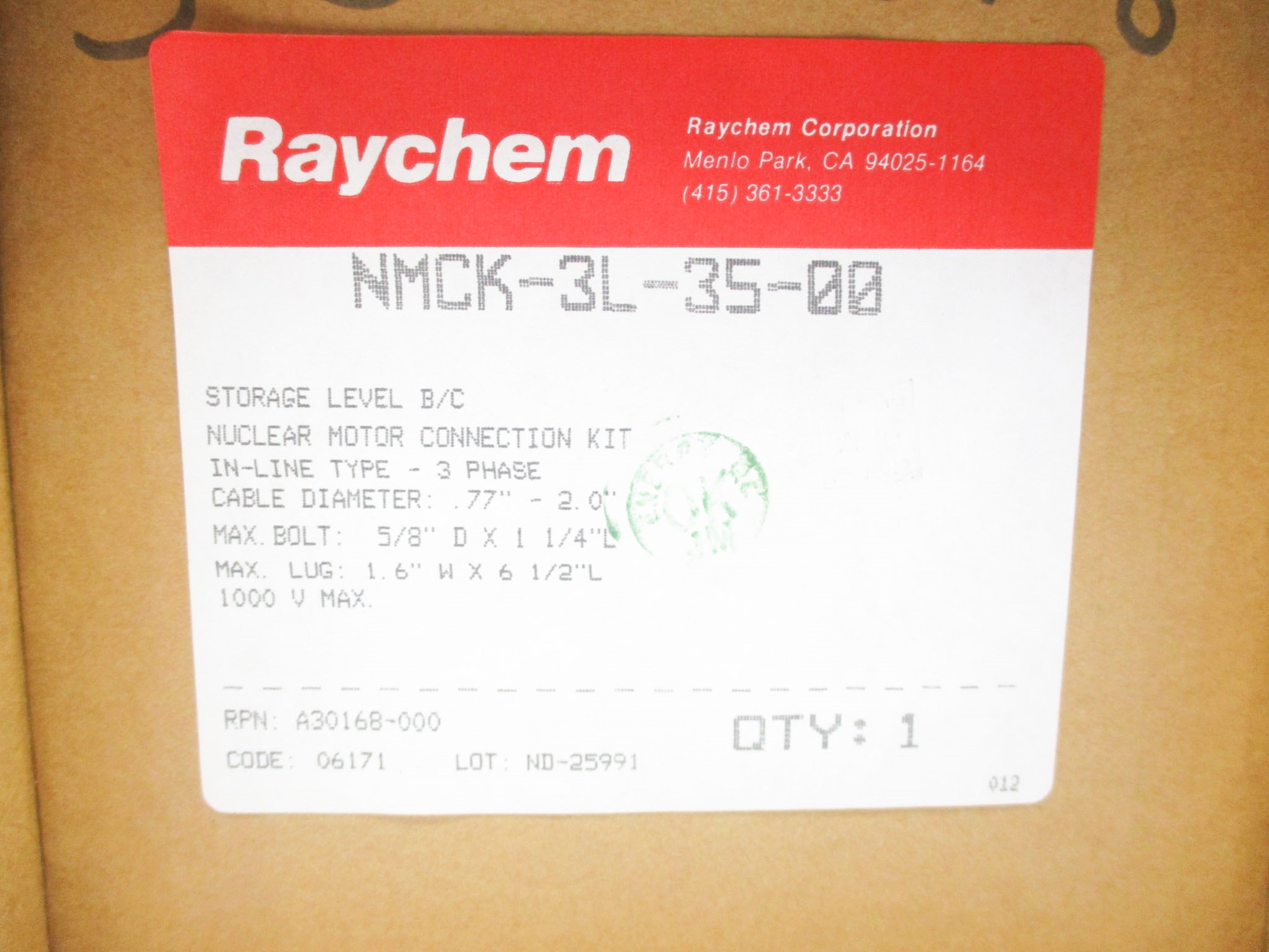 RAYCHEM NMCK-3L-35-00 NSMP