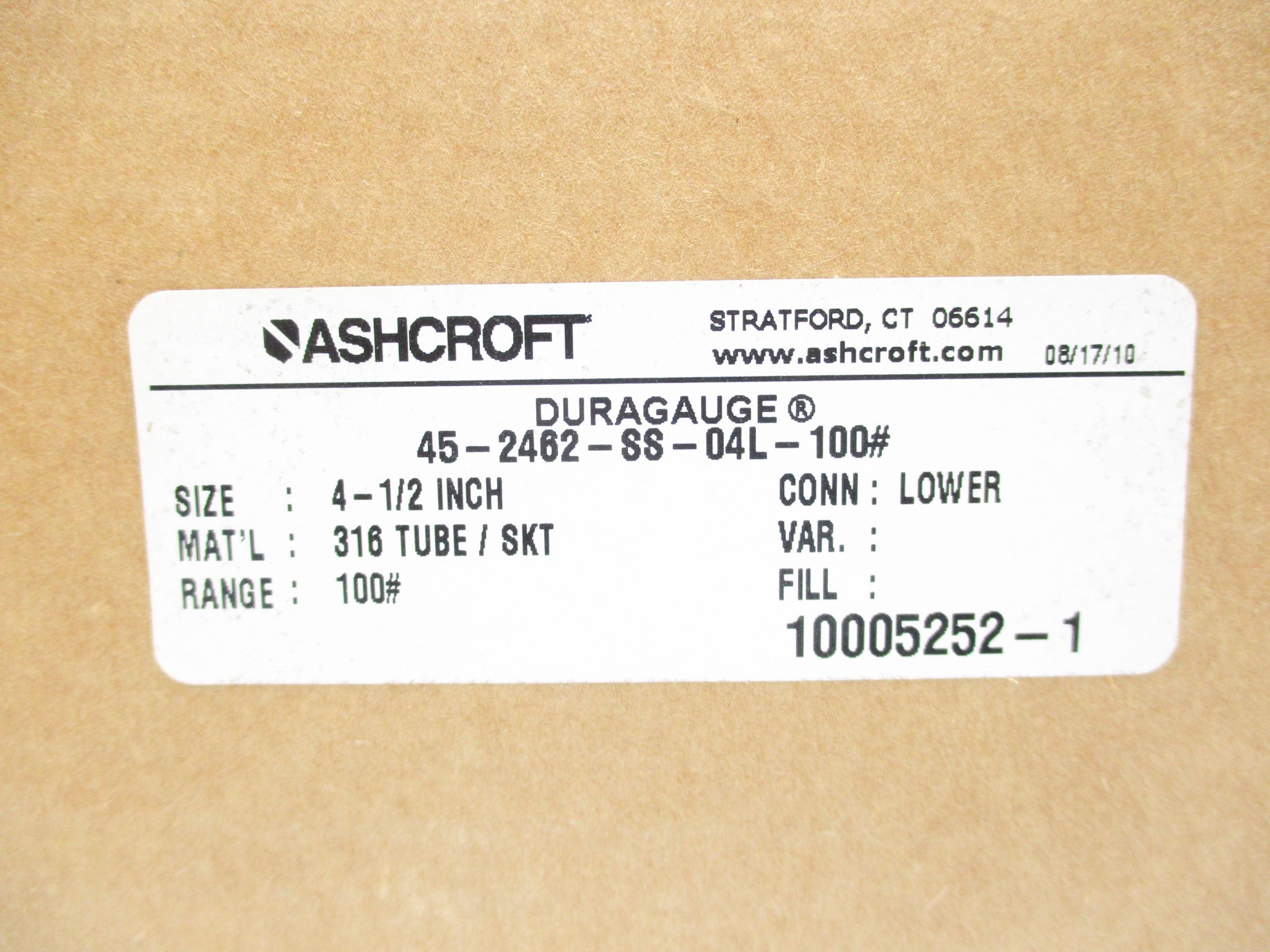 ASHCROFT 45-2462-SS-04L-100# NSMP