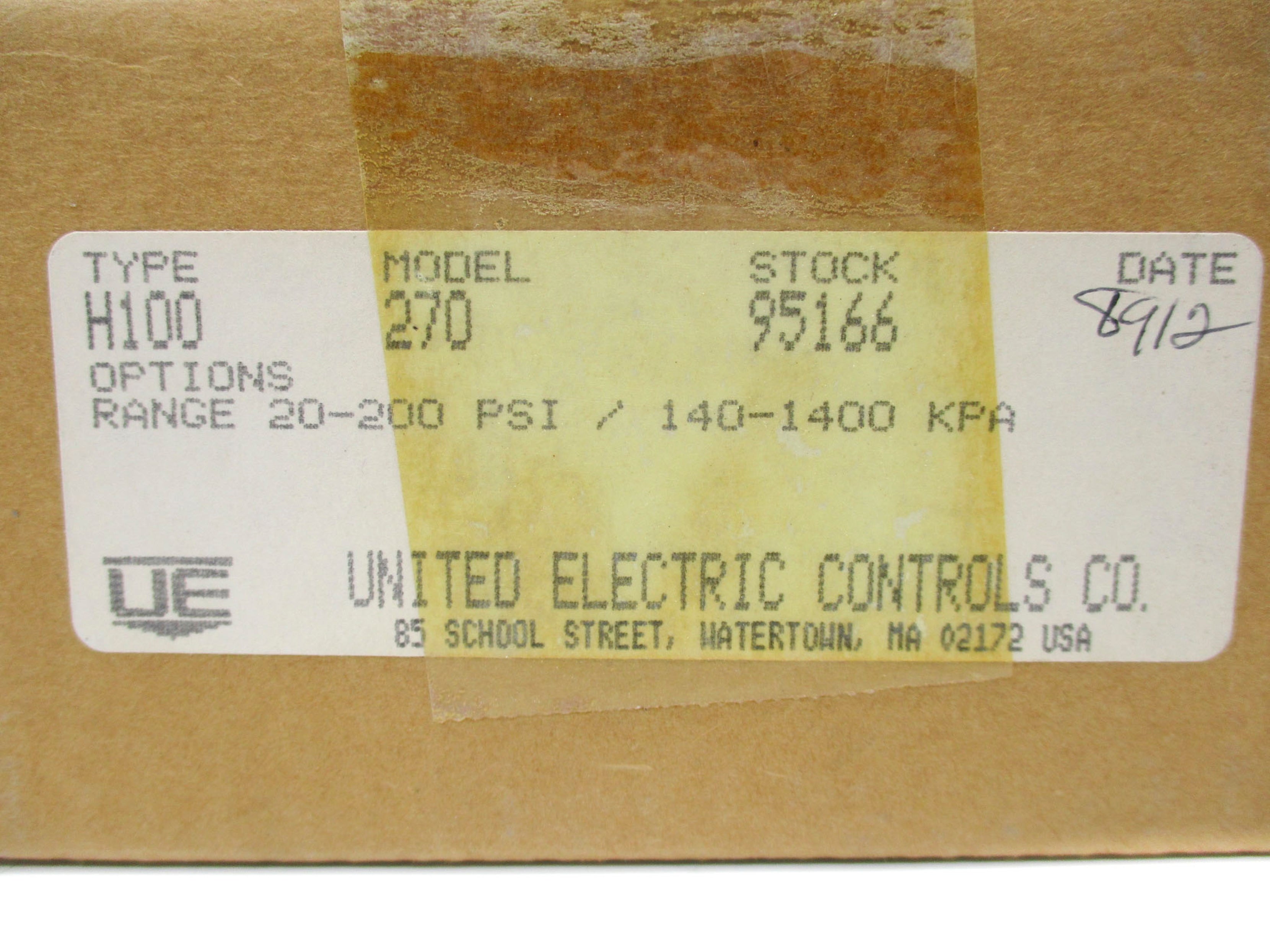 UNITED ELECTRIC H100270 20-200PSI NSMP