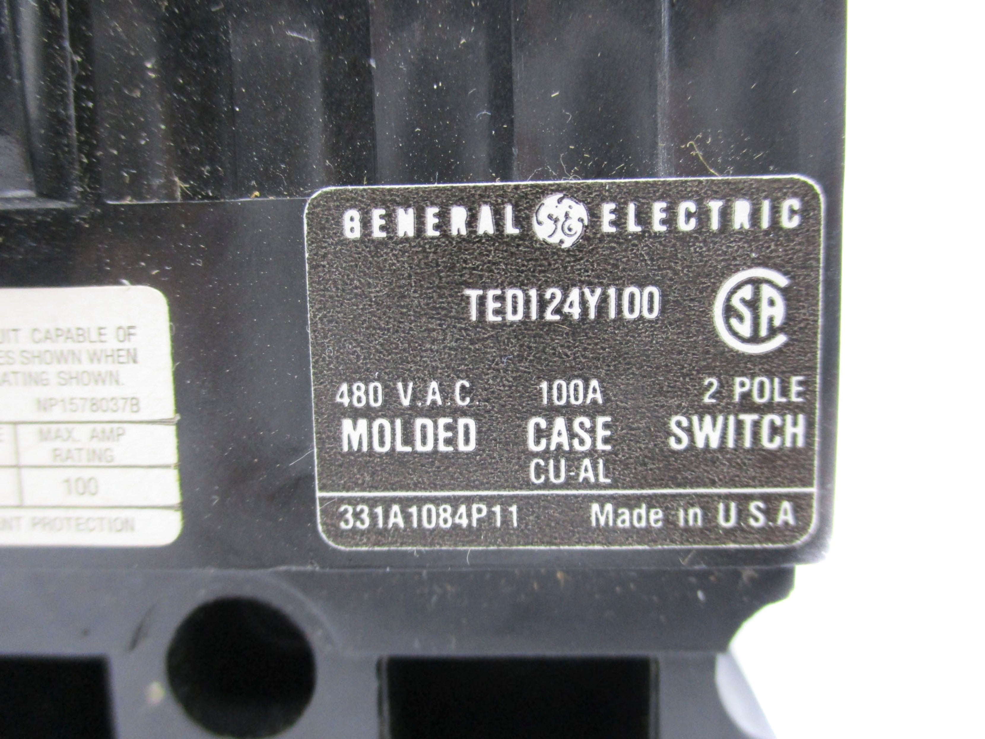 GENERAL ELECTRIC TED124Y100 100A 480V NSNP