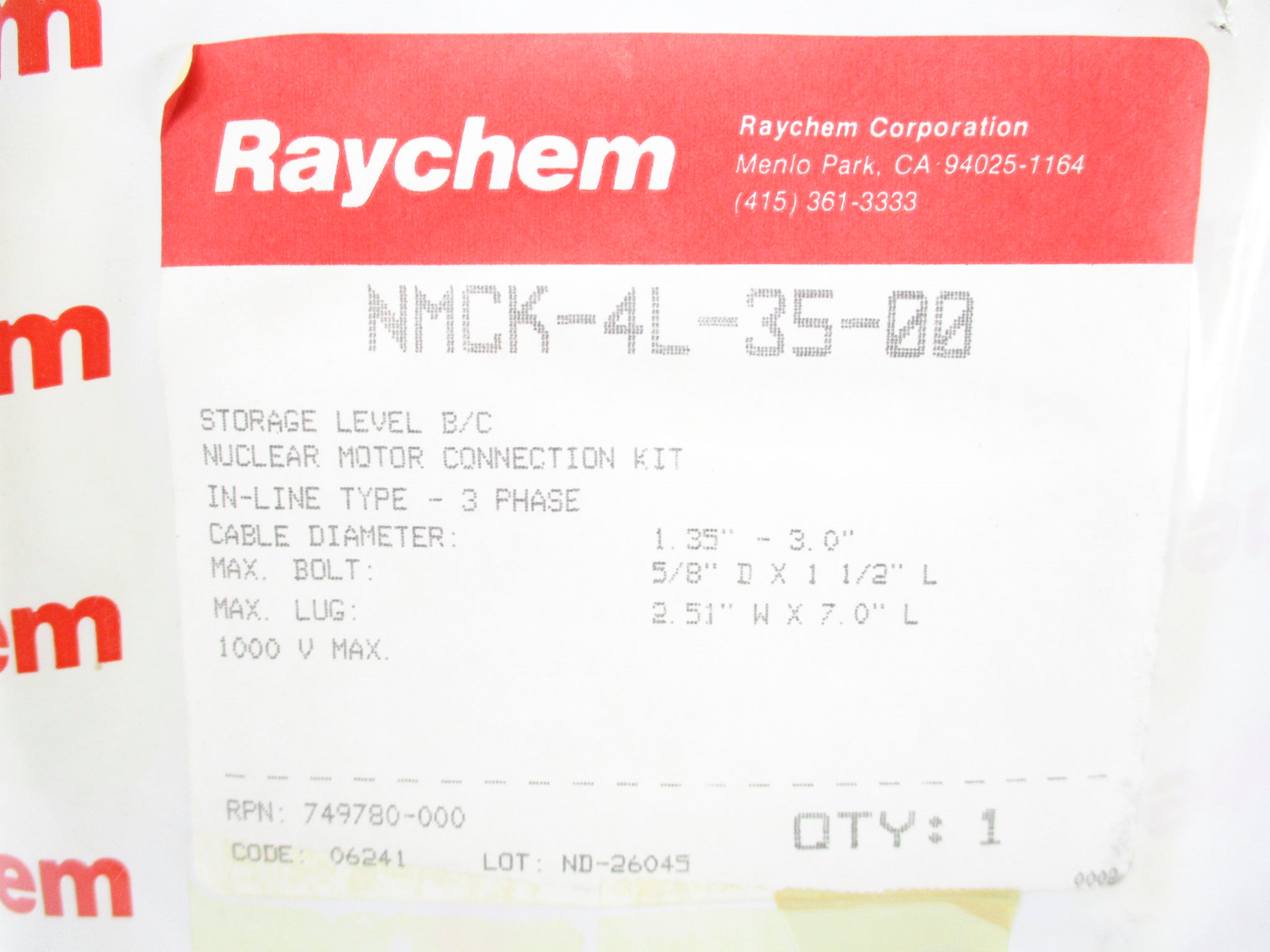 RAYCHEM NMCK-4L-35-00 NSNP