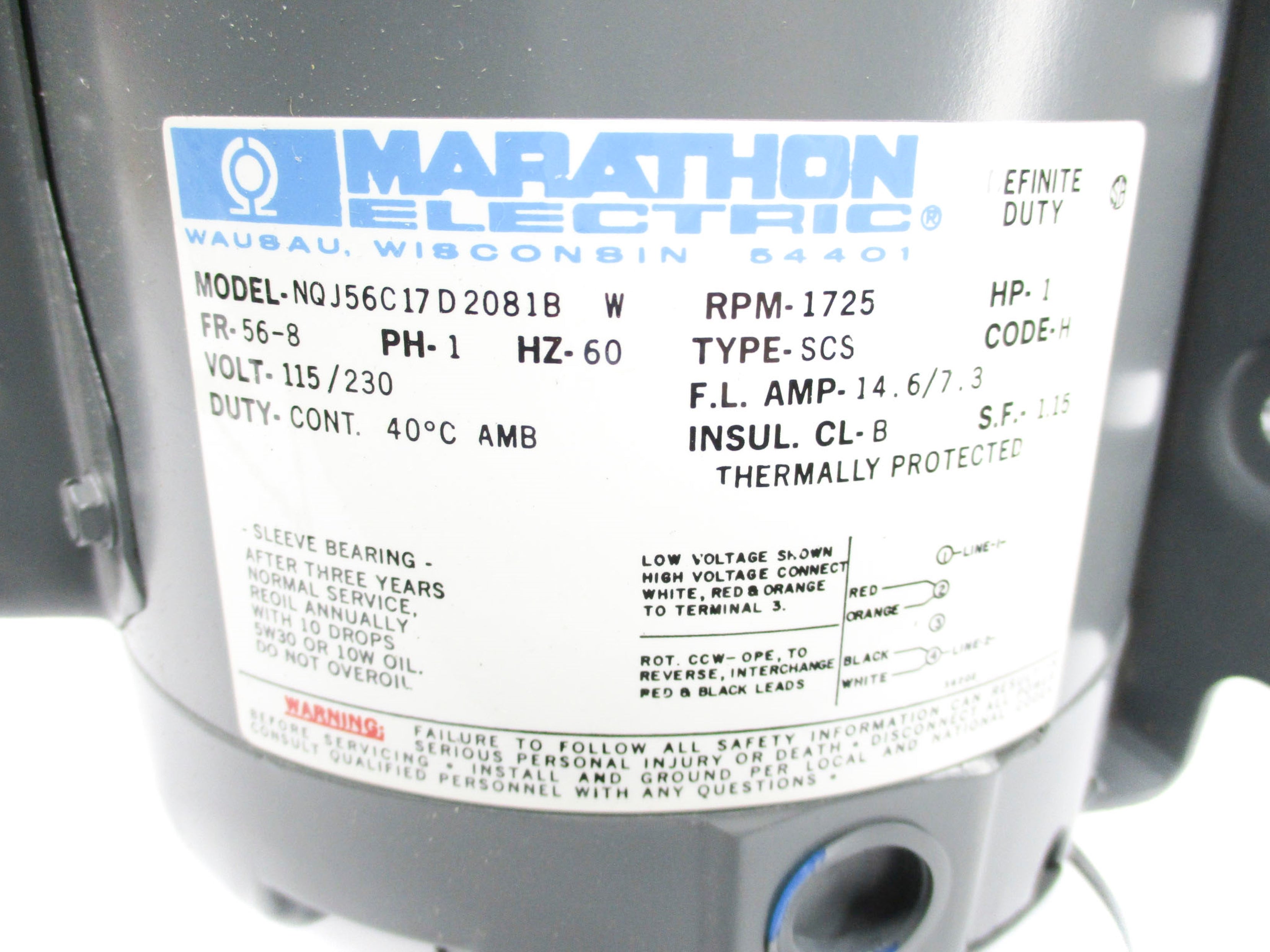 MARATHON ELECTRIC NQJ56C17D2081B NSNP