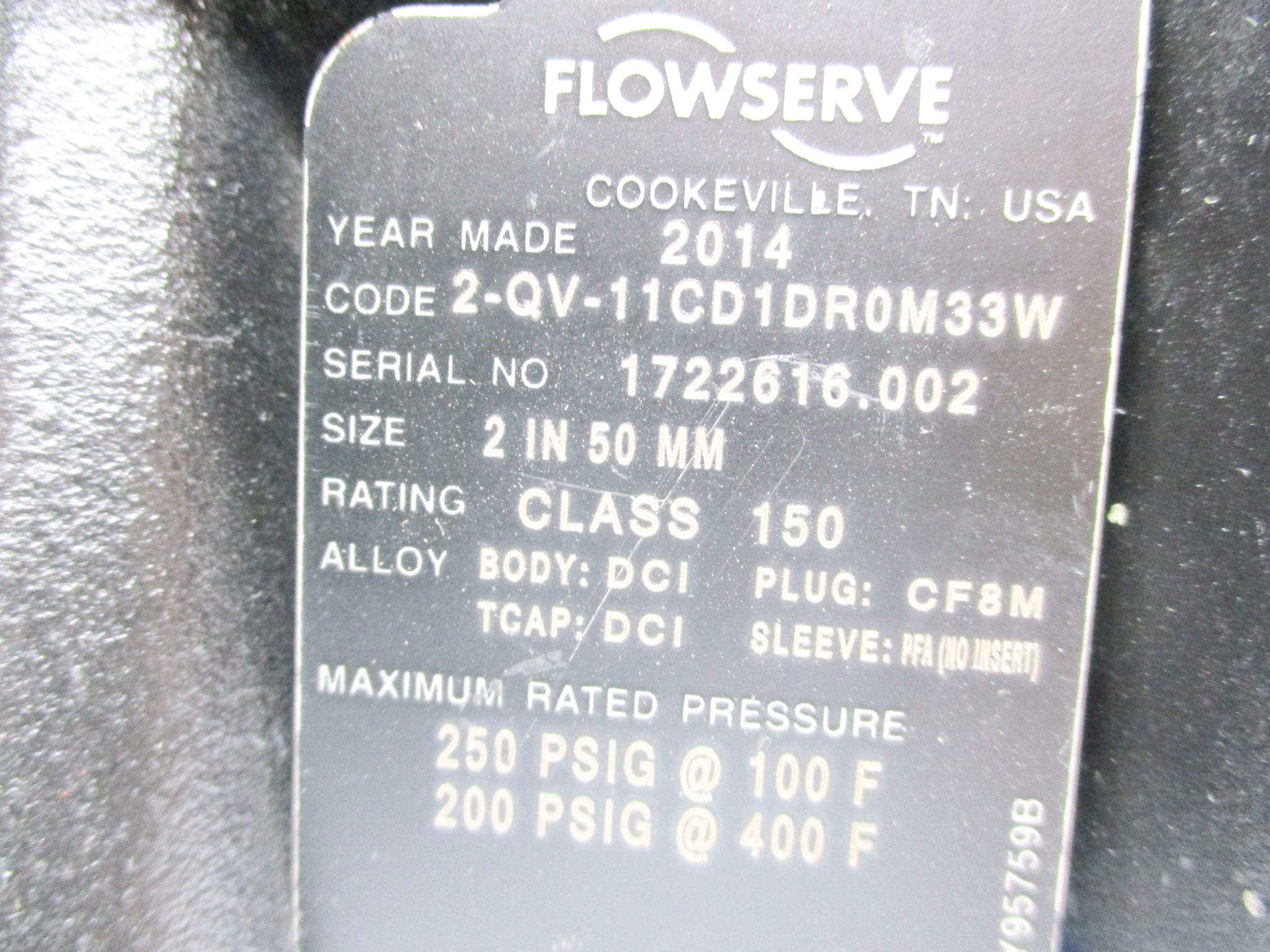 FLOWSERVE 2-QV-11CD1DR0M33W 250PSI NSNP
