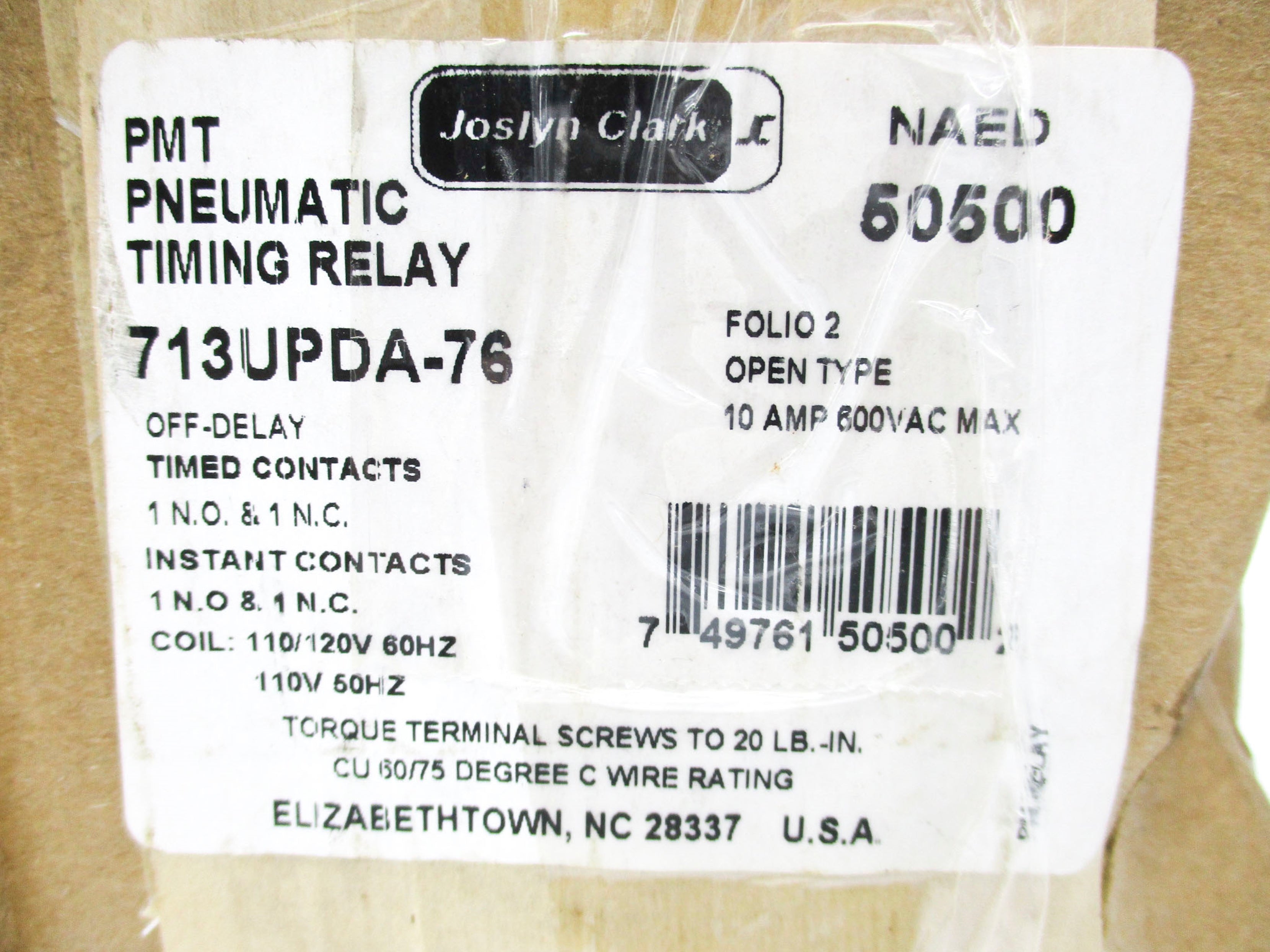 JOSLYN CLARK 713UPDA-76 110/120V 10A NSMP