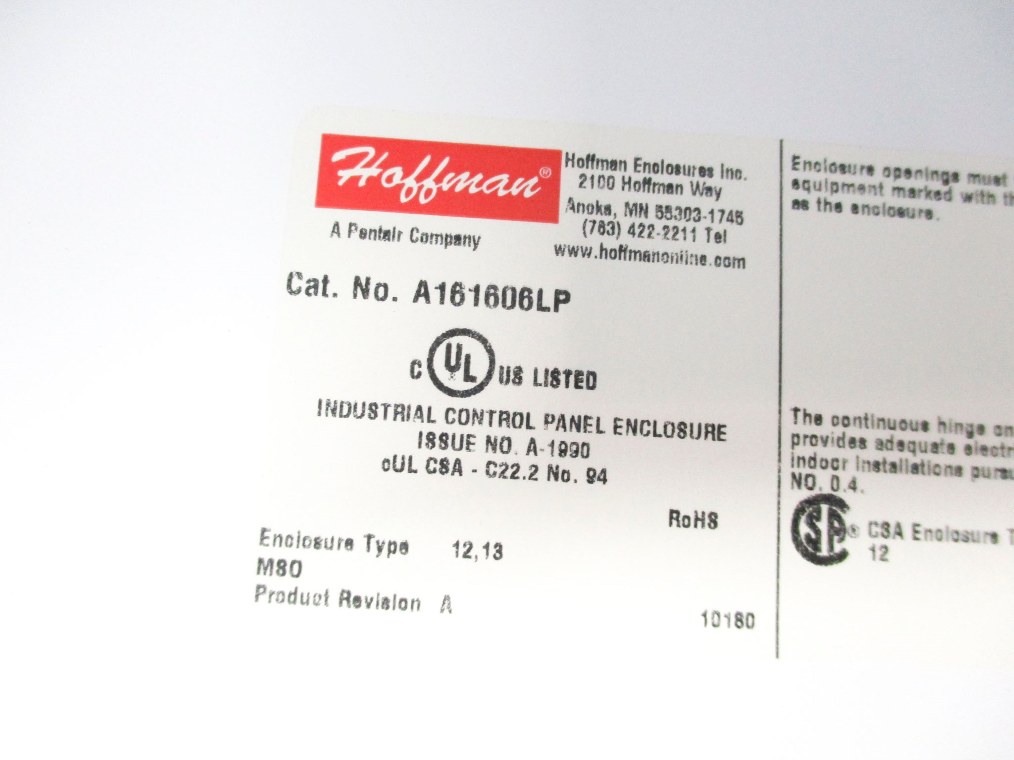 HOFFMAN A-161606LP NSNP