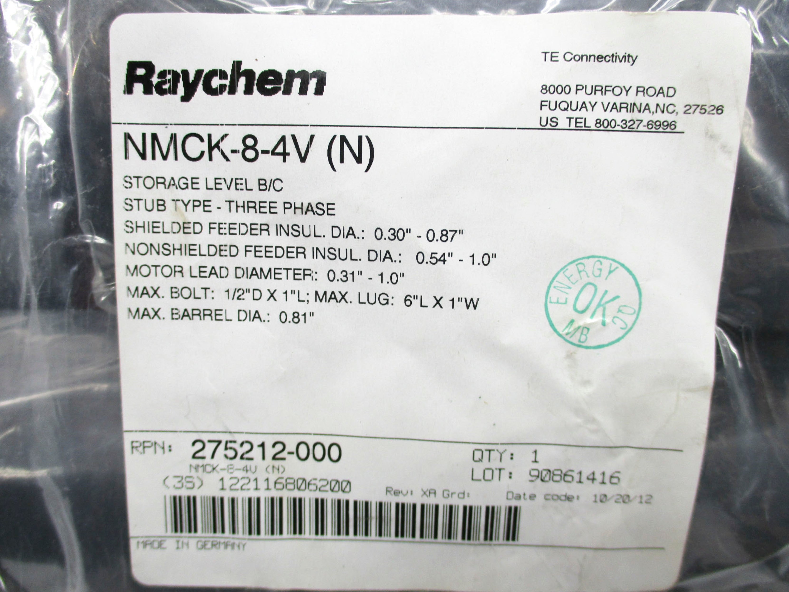 RAYCHEM NMCK-8-4V(N) NSMP