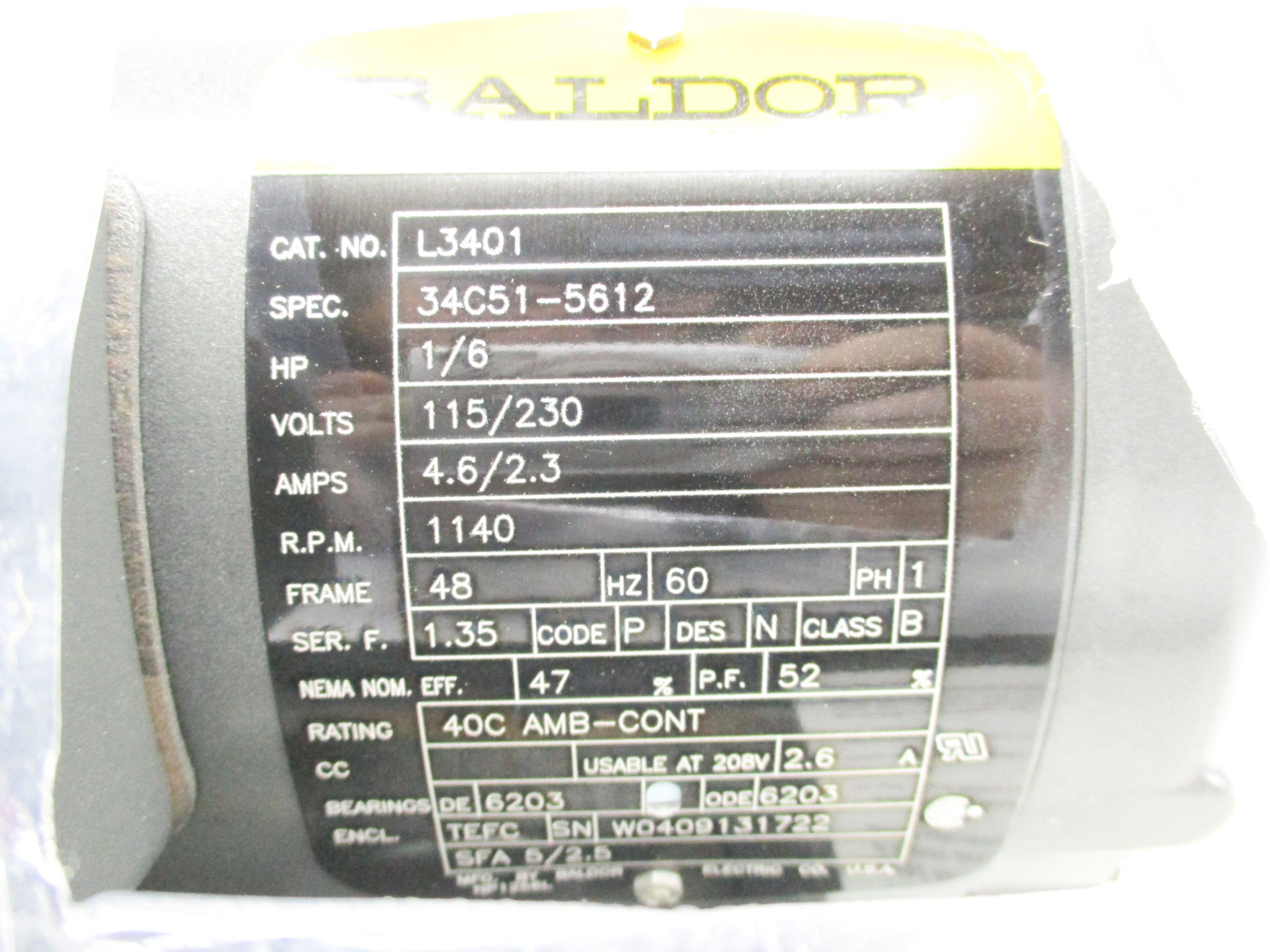 BALDOR L3401 NSMP