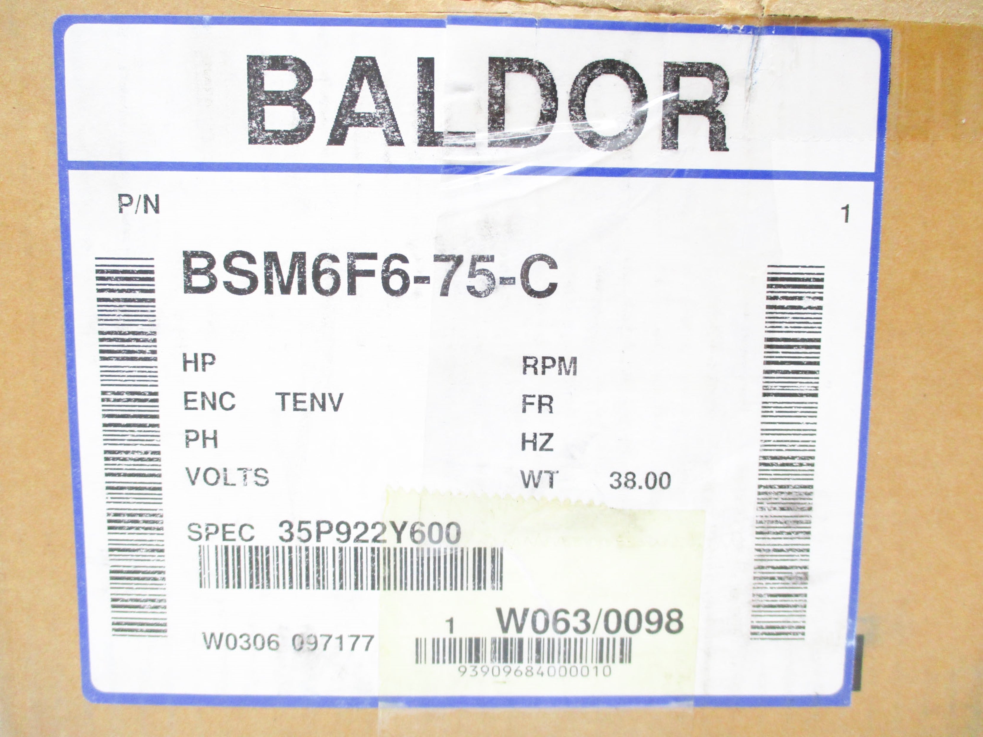 BALDOR BSM6F6-75-C NSMP