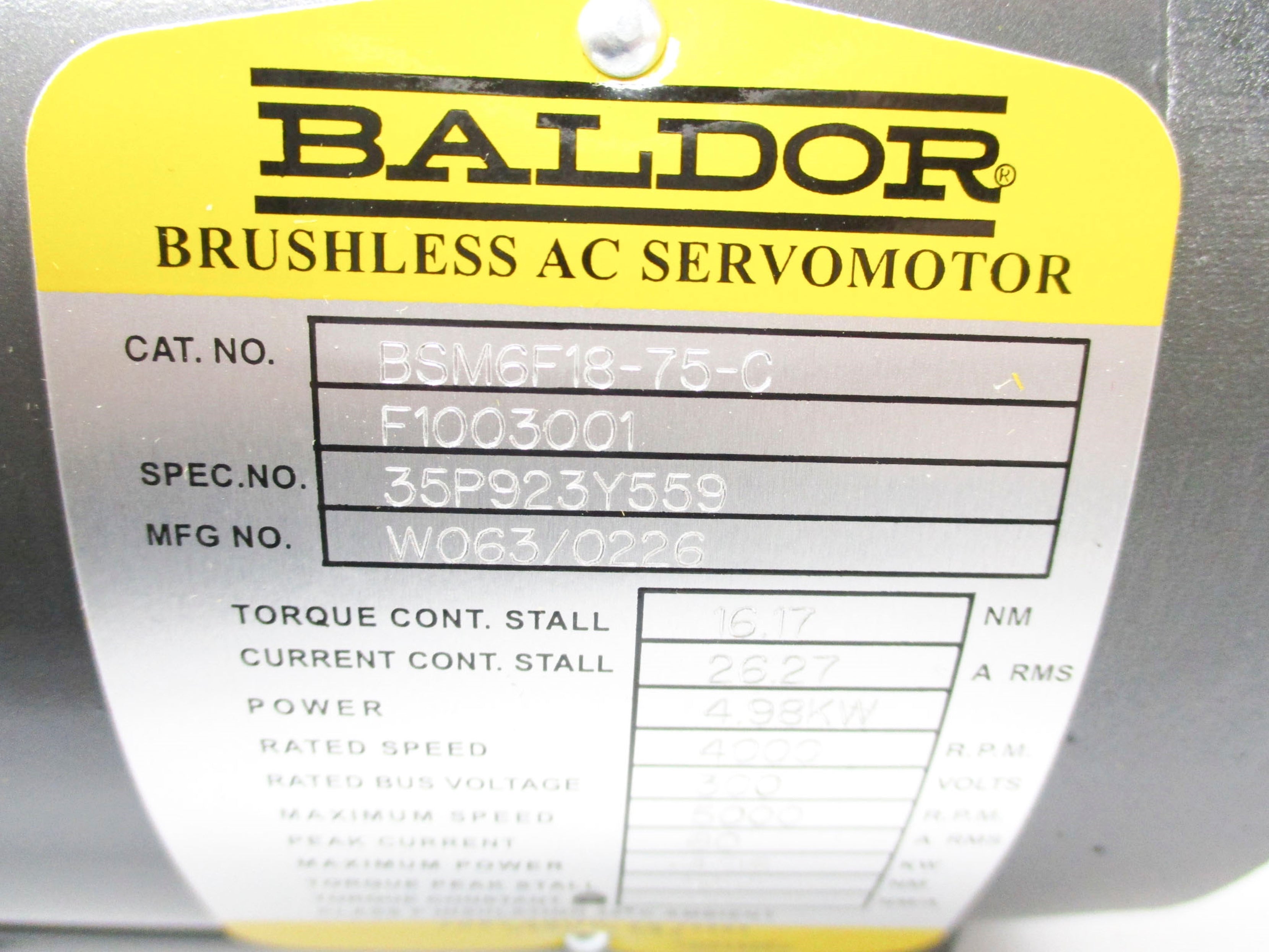 BALDOR BSM6F18-75-C NSMP