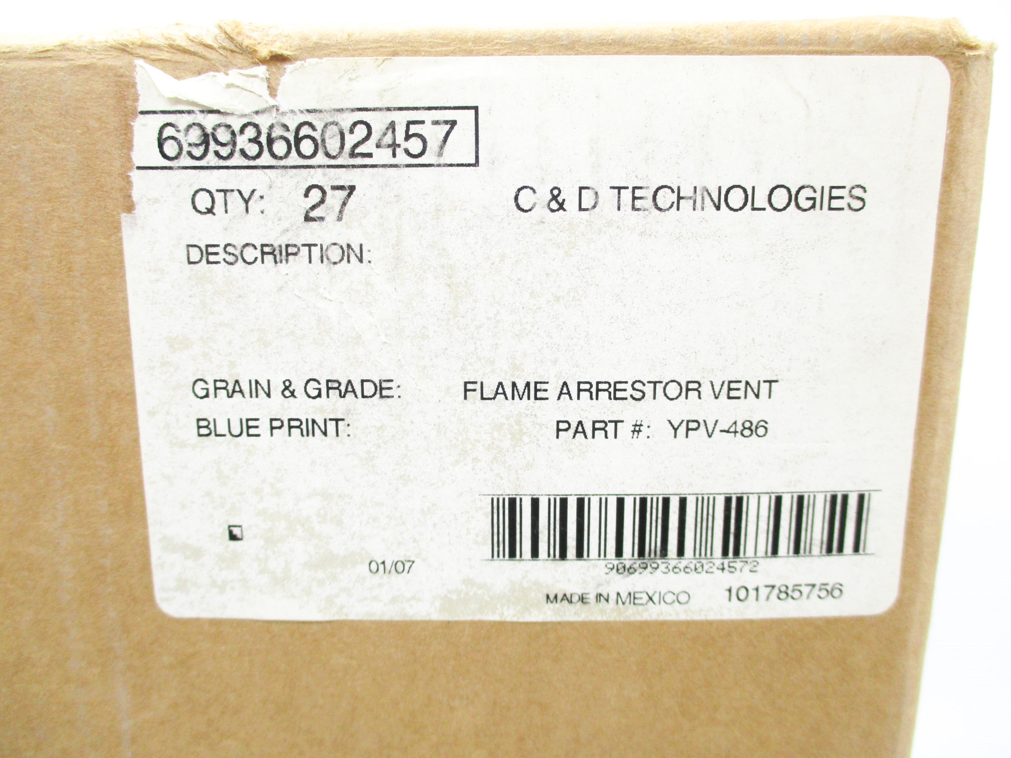 C&D TECHNOLOGIES YPV-486 (PKG OF 27) NSMP