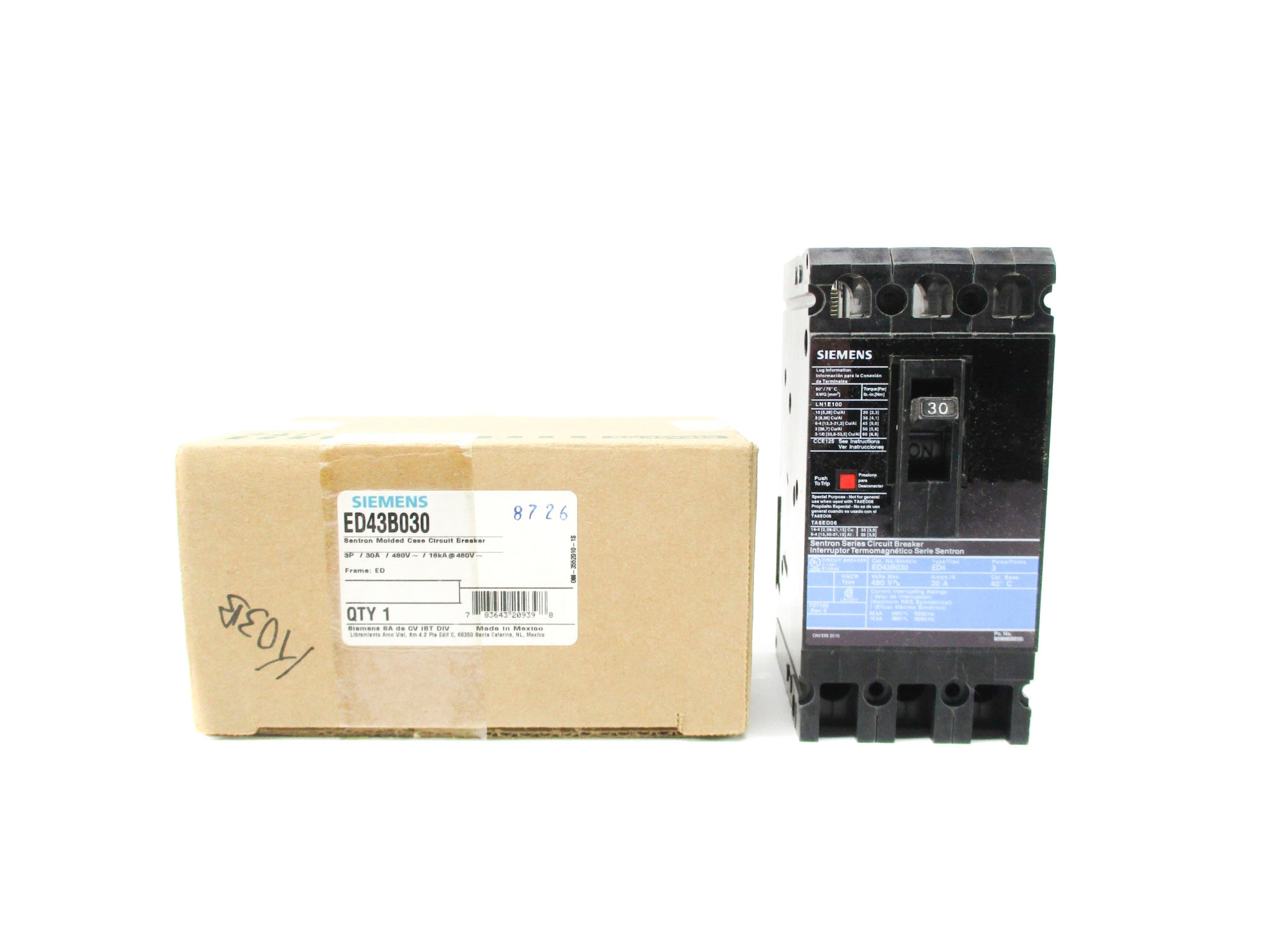 GENERAL ELECTRIC ED43B030 30A 480V NSMP