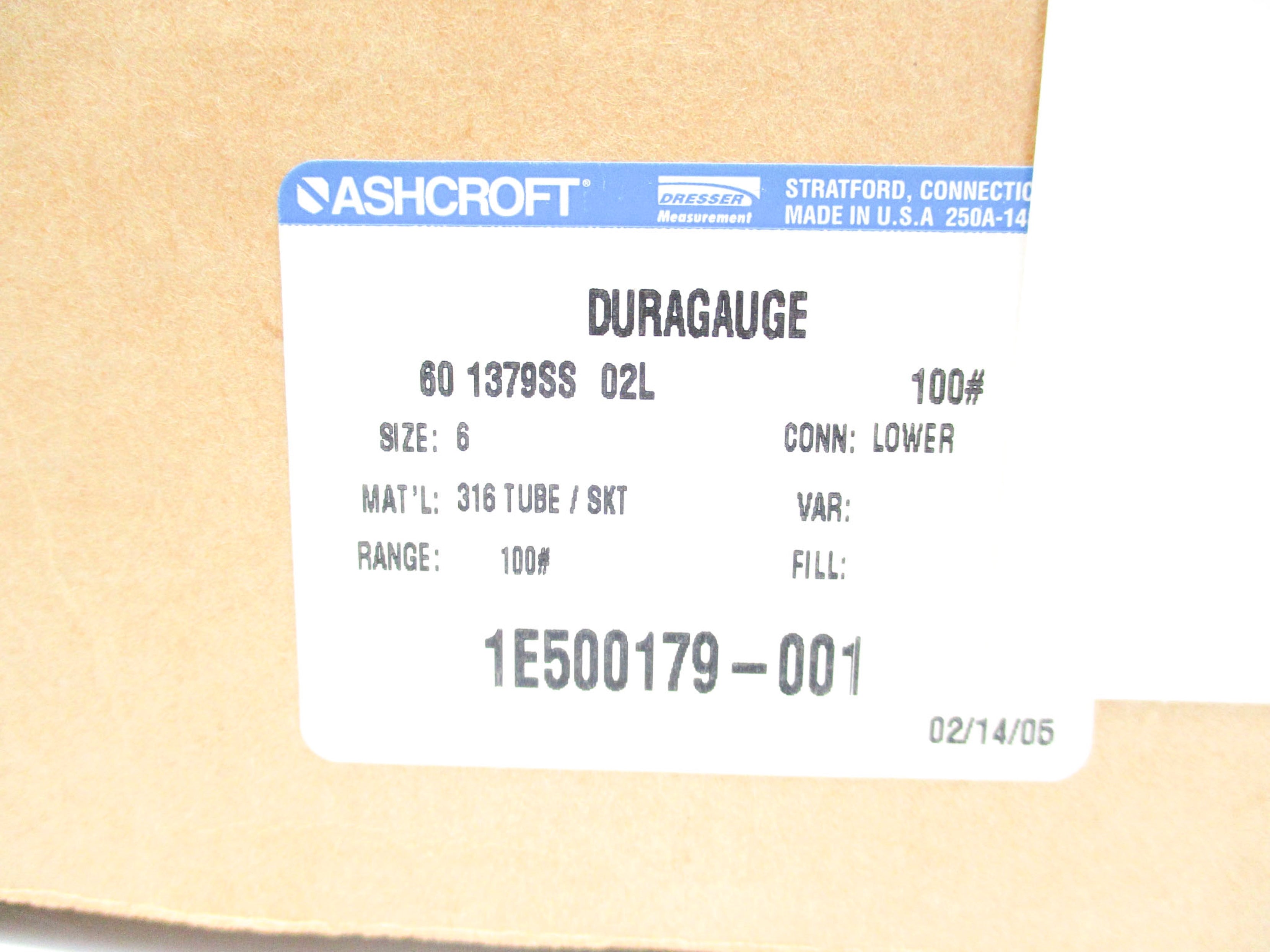 ASHCROFT 60-1379-SS-02L-100 NSMP