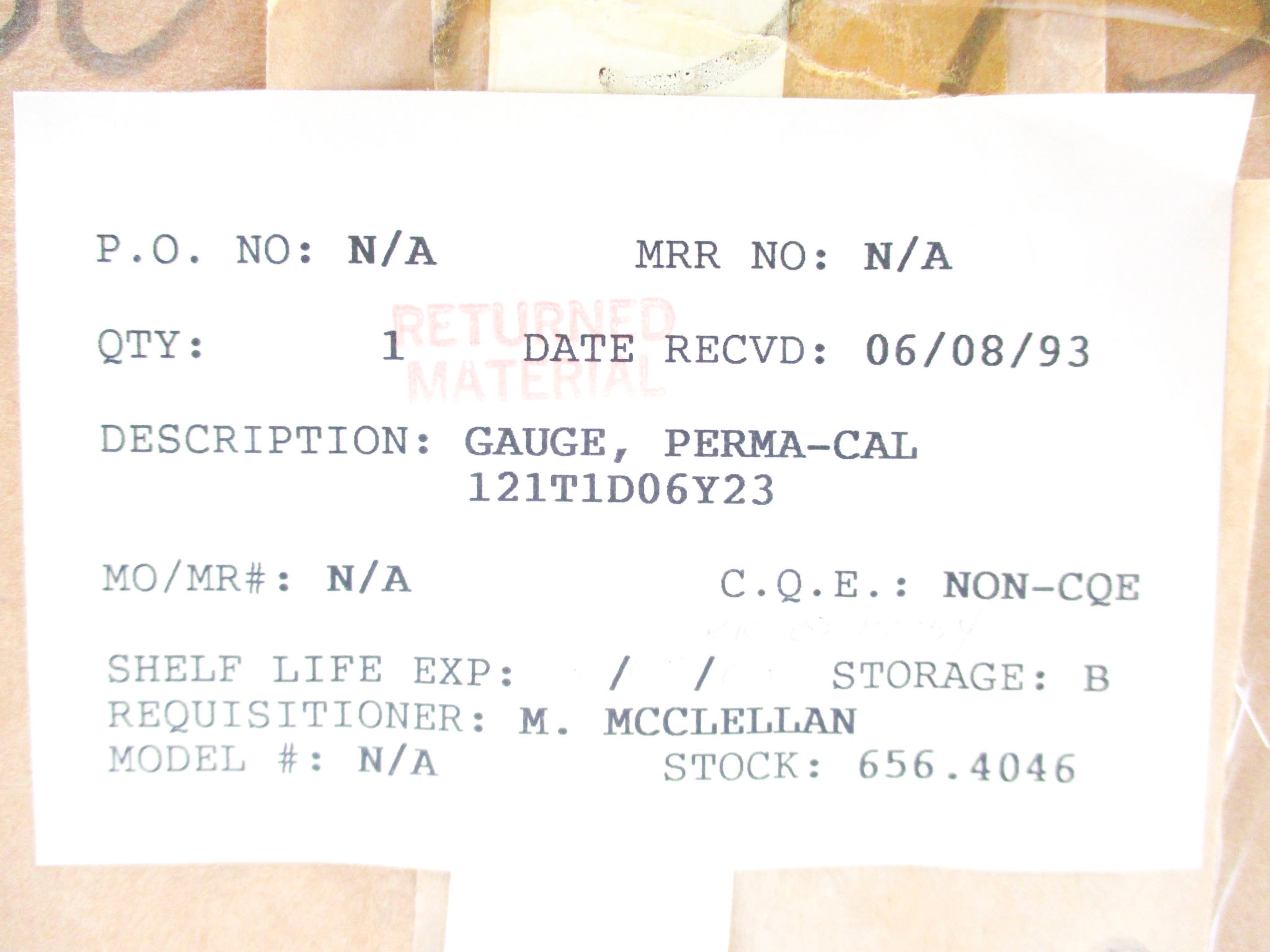 PERMA-CAL 121TID06Y23 0-200PSI NSMP
