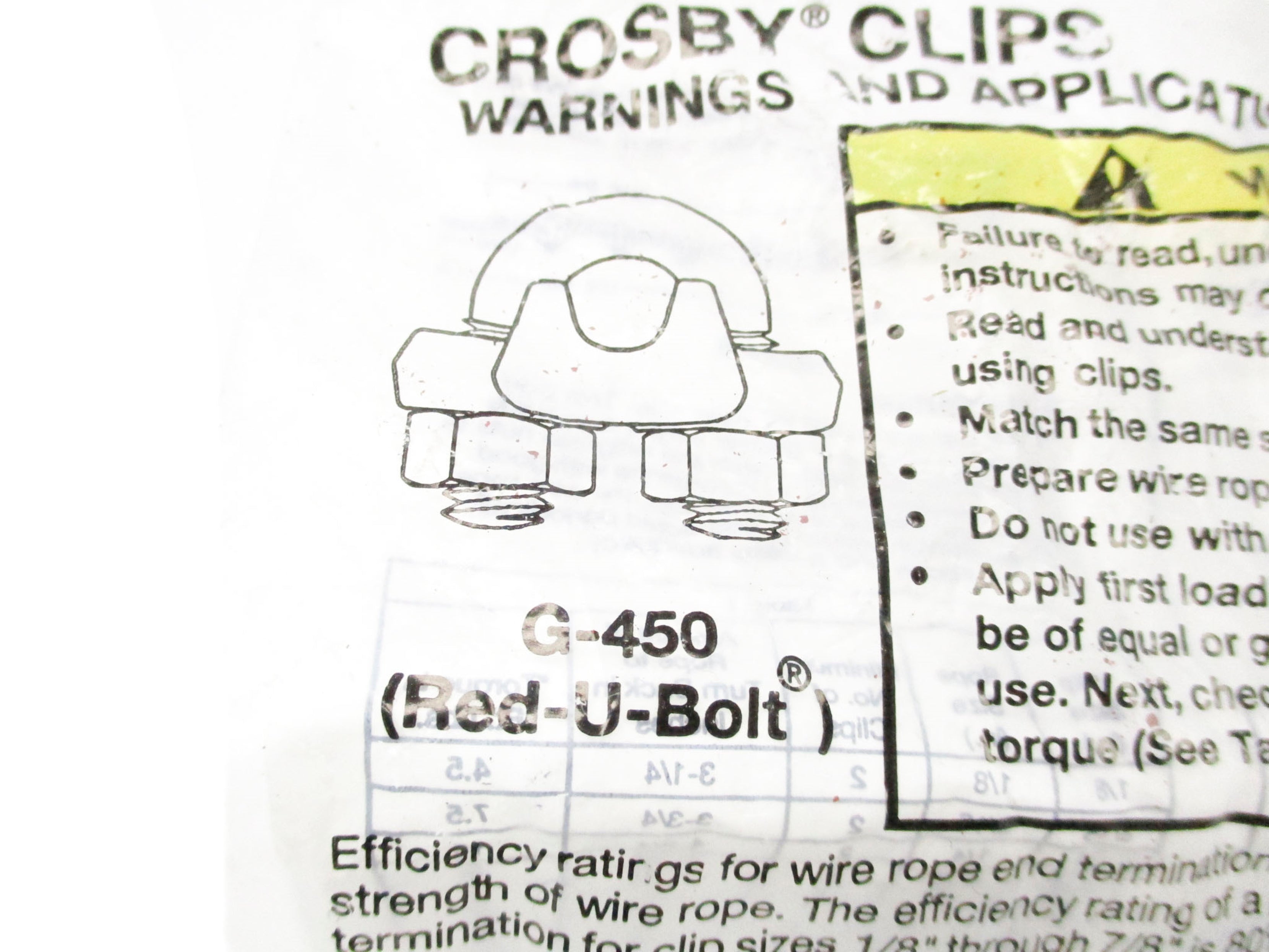 CROSBY SS-450 (PKG OF 10) NSMP