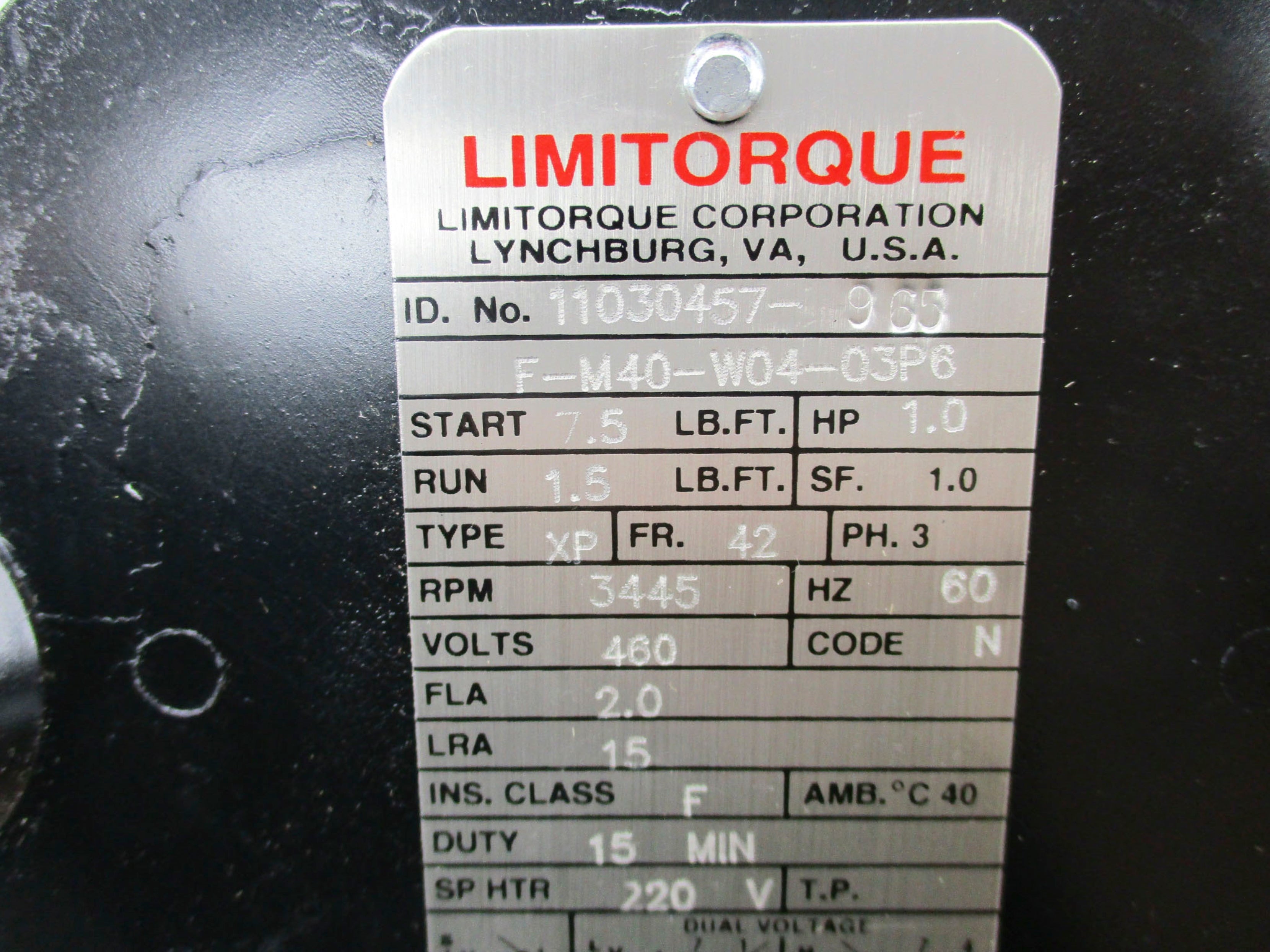 LIMITORQUE F-M40-W04-03P6 NSMP