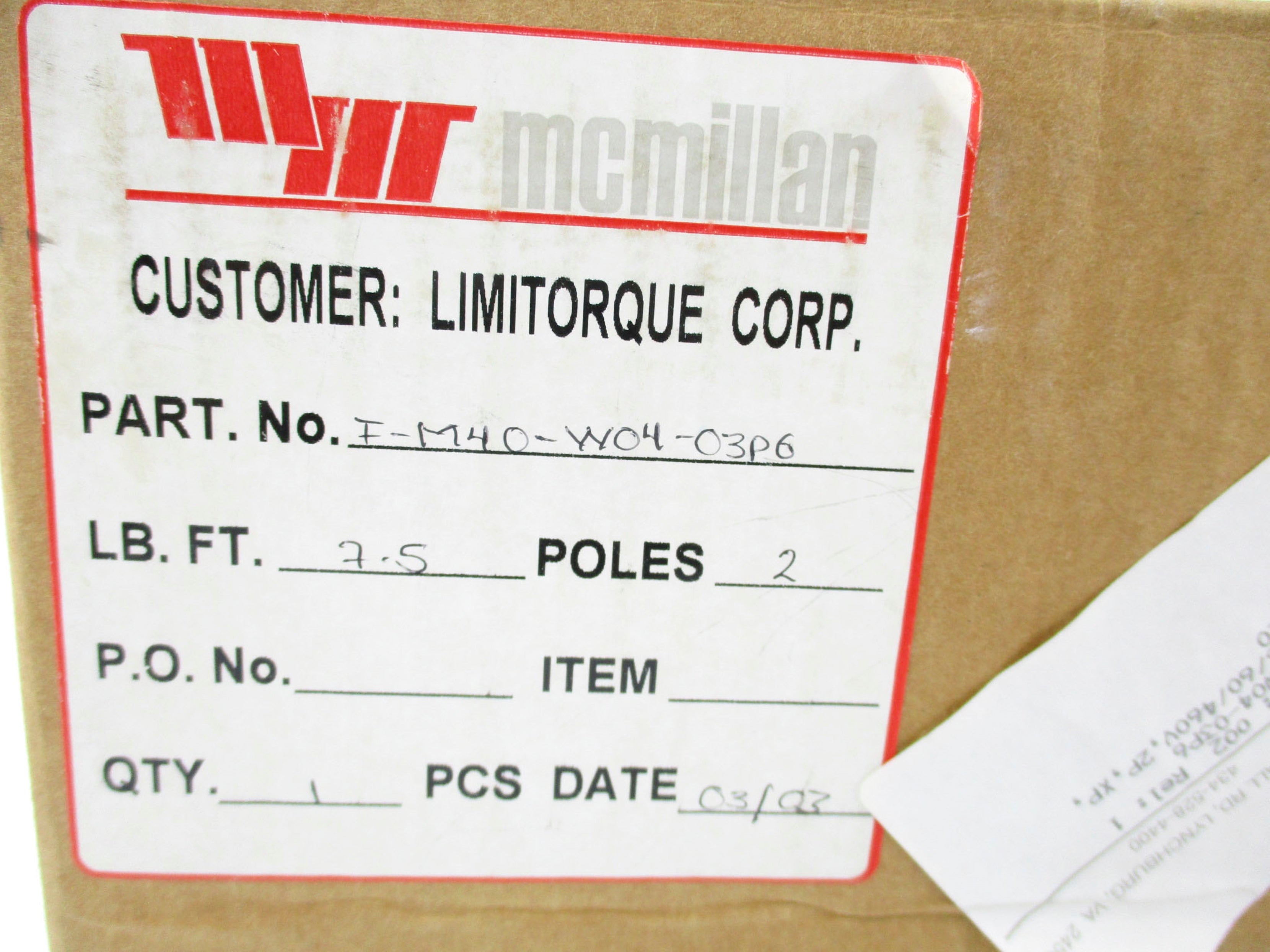 LIMITORQUE F-M40-W04-03P6 NSMP