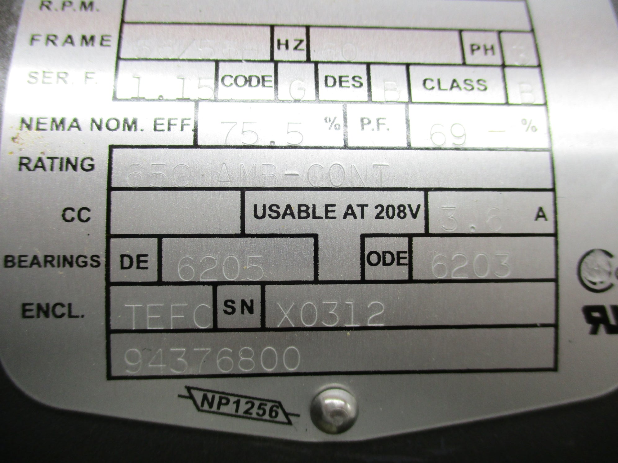 BALDOR M35H876-1272 NSNP