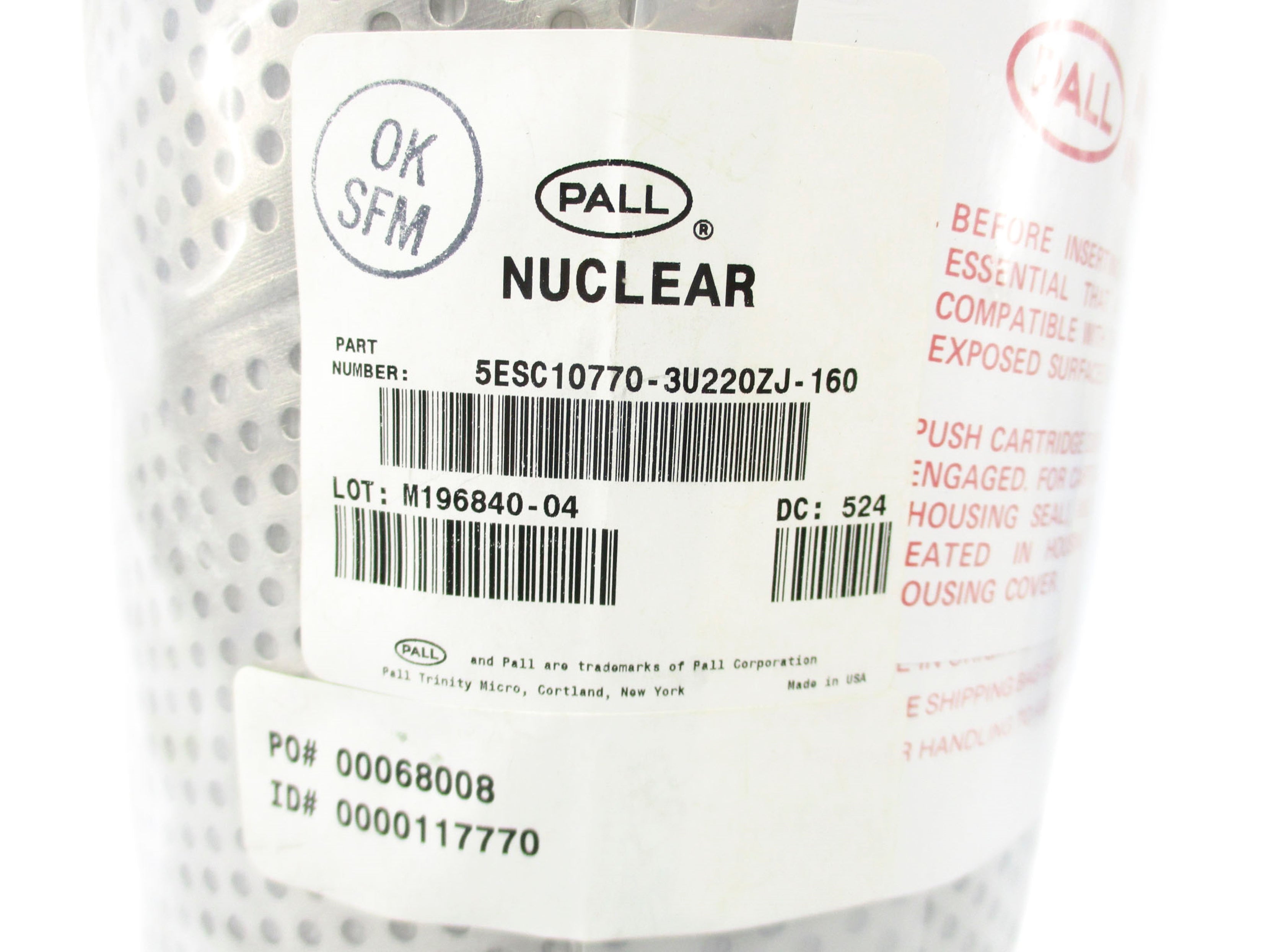 PALL NUCLEAR 5ESC10770-3U220ZJ-160 NSNP