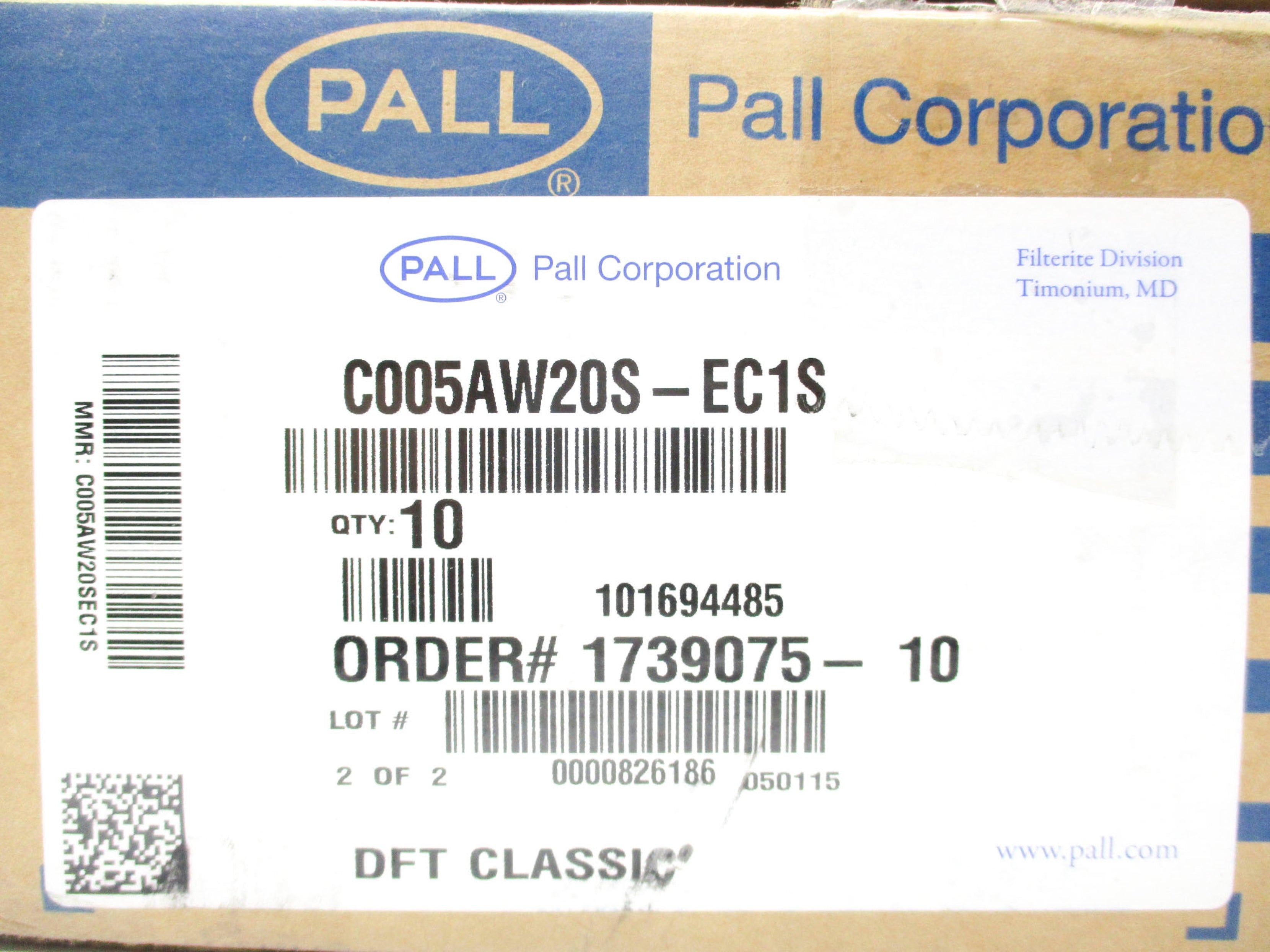 PALL C005AW20S-EC1S (PKG OF 10) NSMP