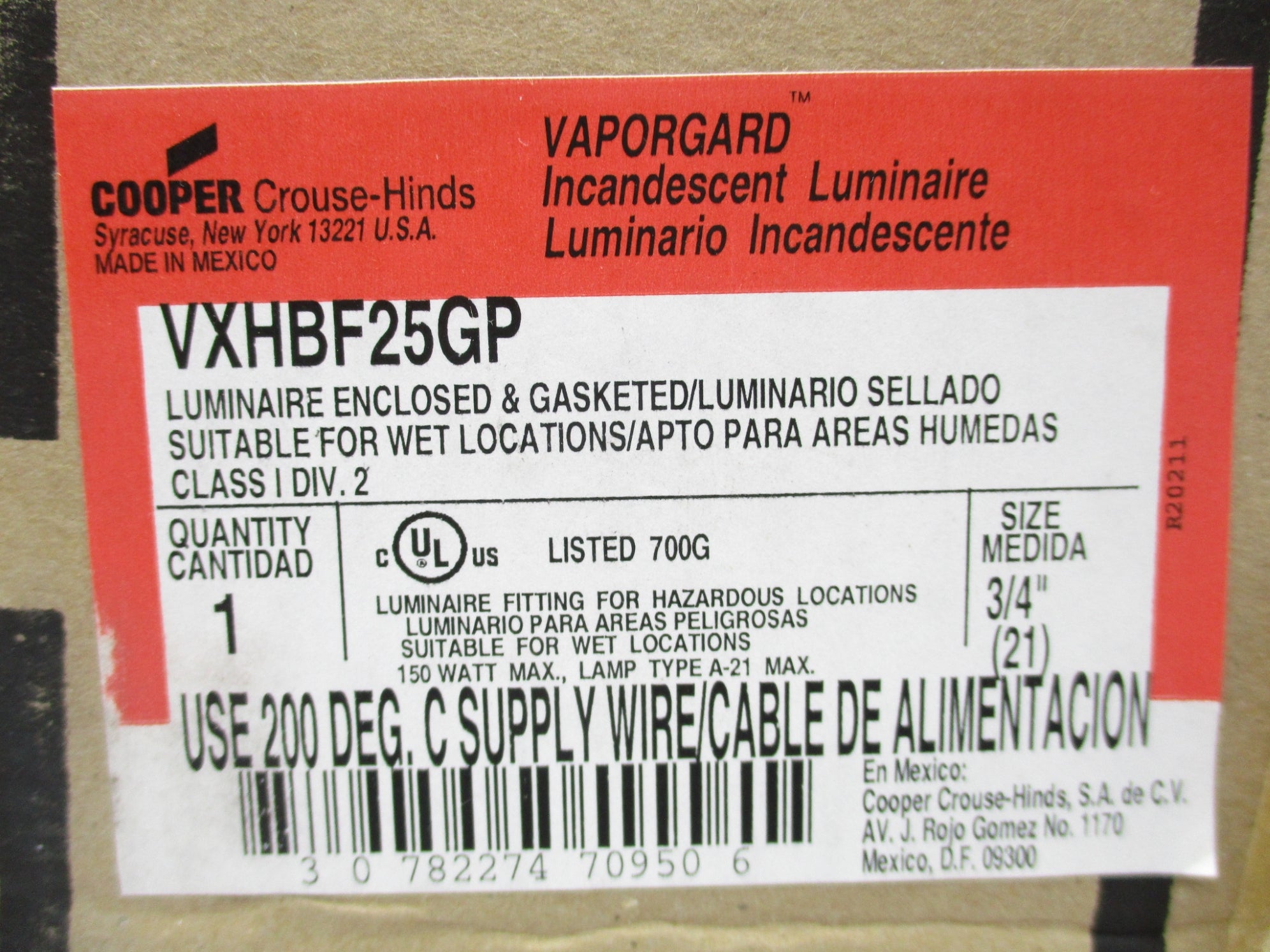 COOPER VXHBF25GP NSMP