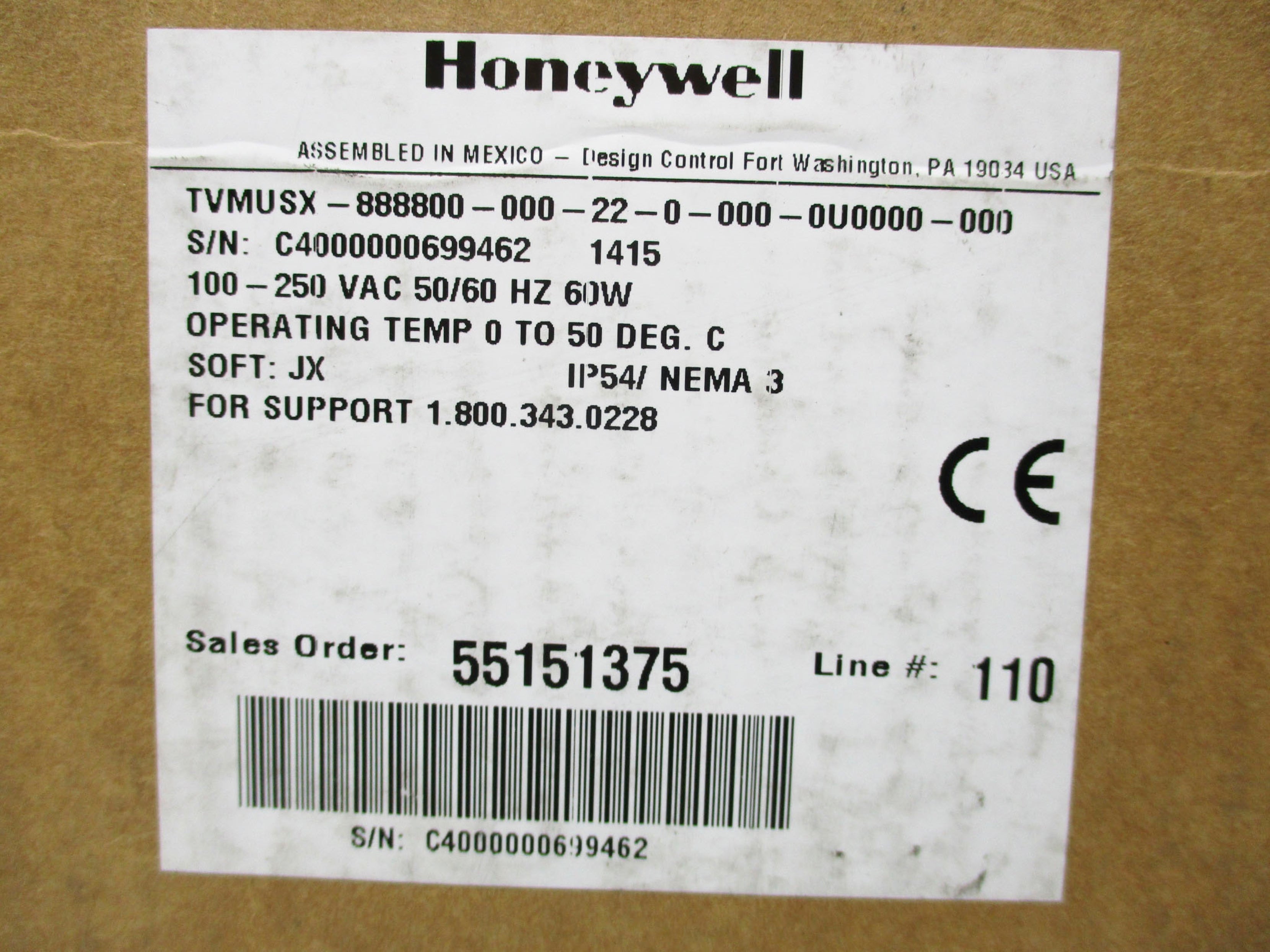 HONEYWELL TVMUSX-888800-000-22-0-000-0U0000-000 NSMP