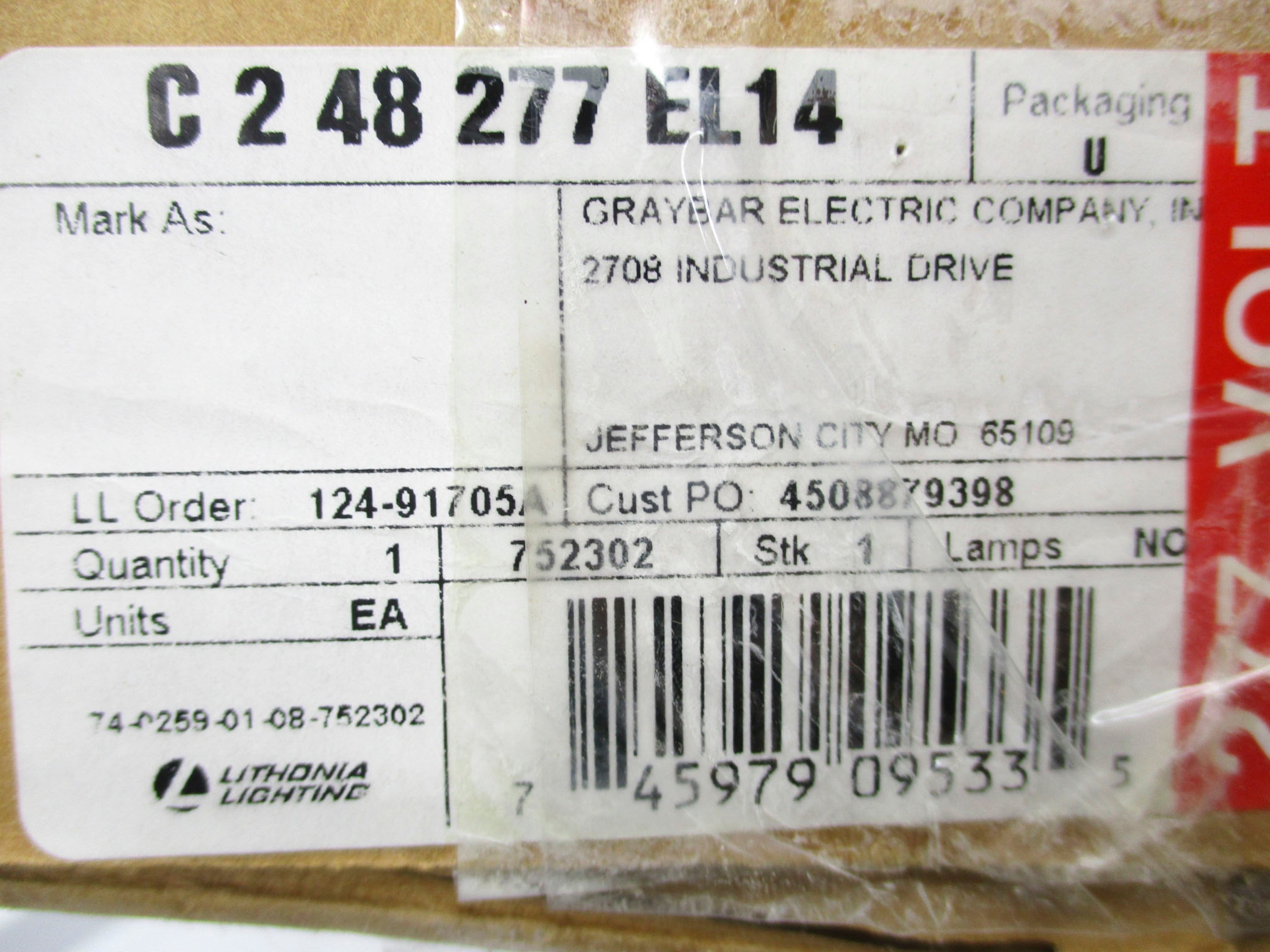 LITHONIA LIGHTING C248277EL14 NSMP