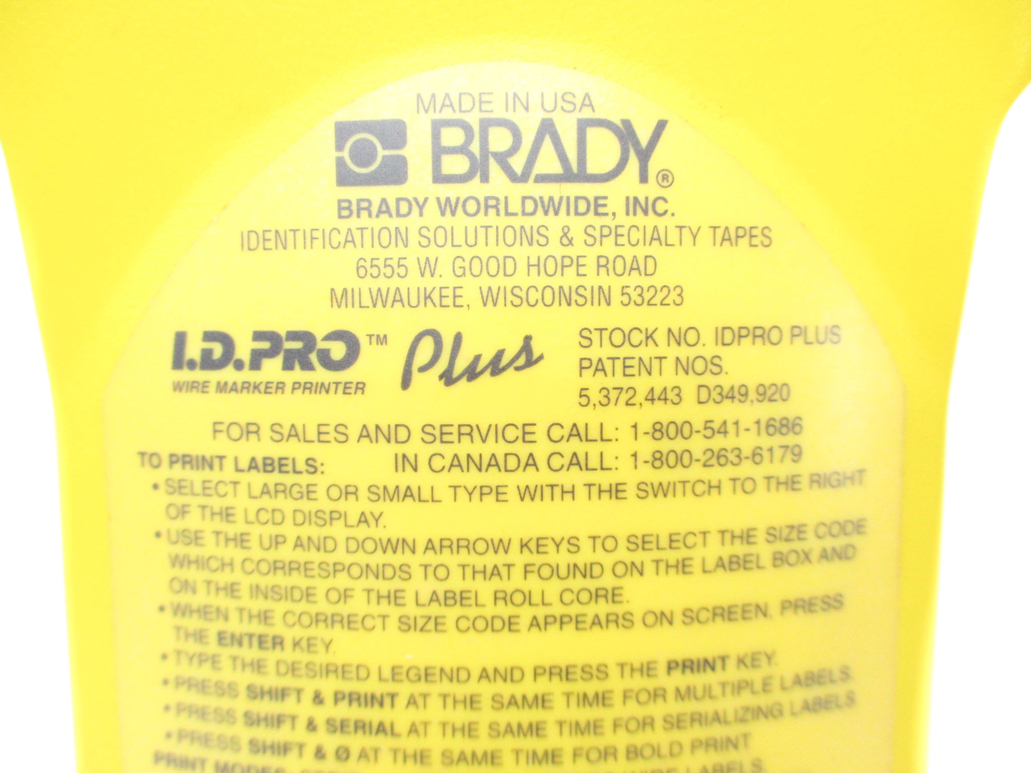 BRADY IDPRO PLUS UNMP