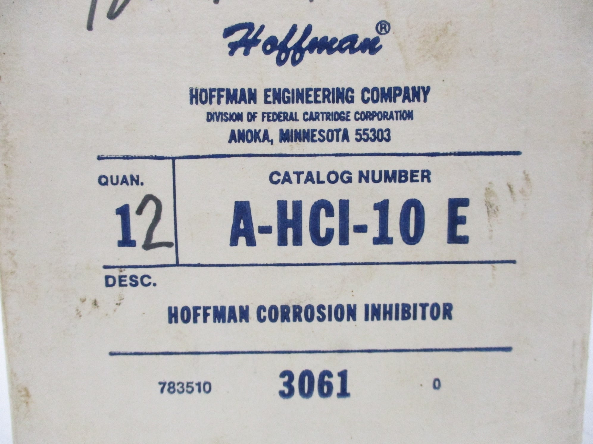 HOFFMAN A-HCI-10E (PKG OF 12) NSMP