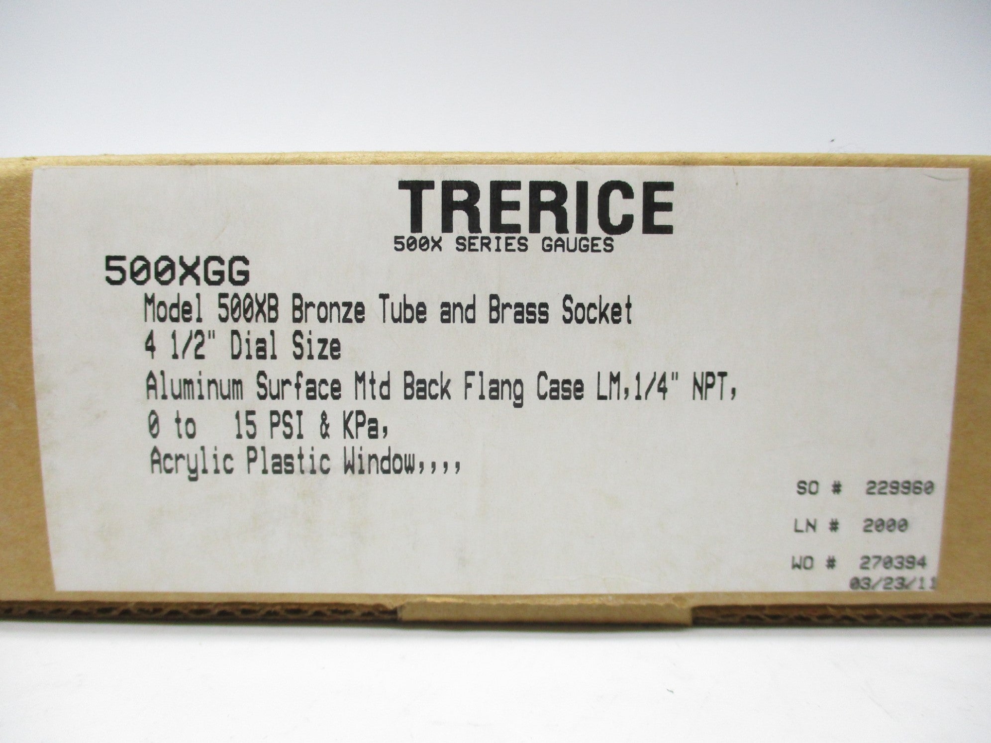 TRERICE 500XGG 0-100 PSI NSMP